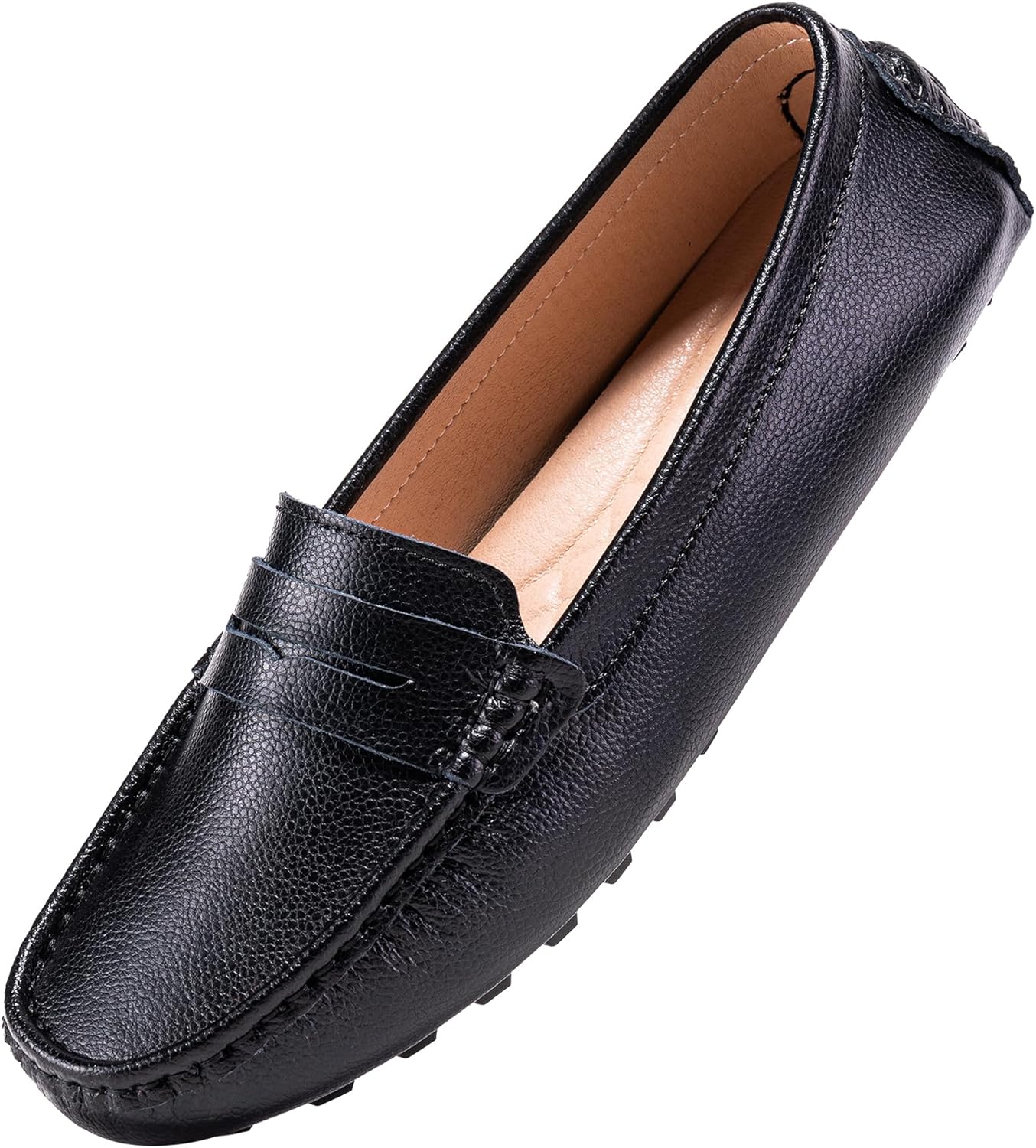 BEAUSEEN Women's Genuine Leather Penny Loafers Classic Driving Moccasins Casual...