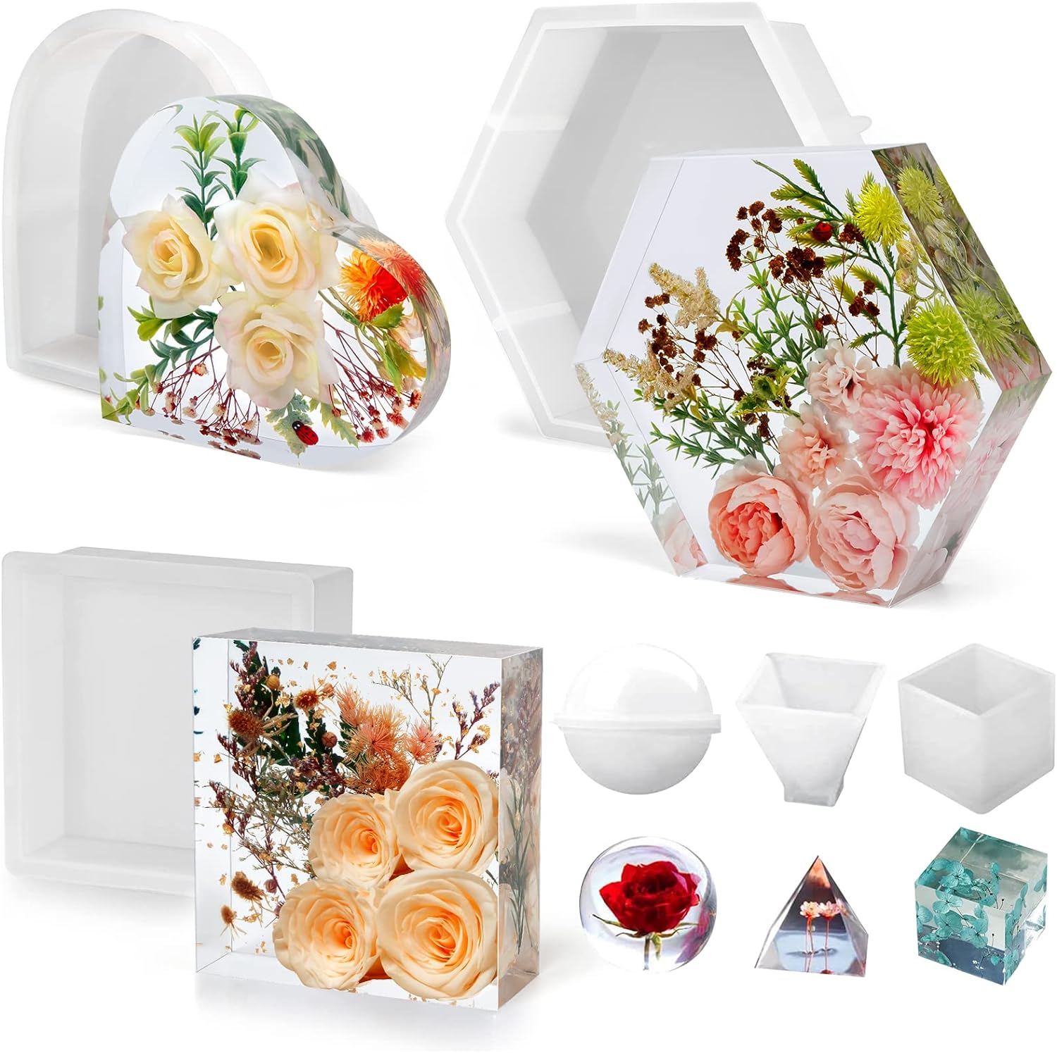 Resin Molds Silicone,Epoxy Resin Casting Craft Mold for Flower Preservation Book...
