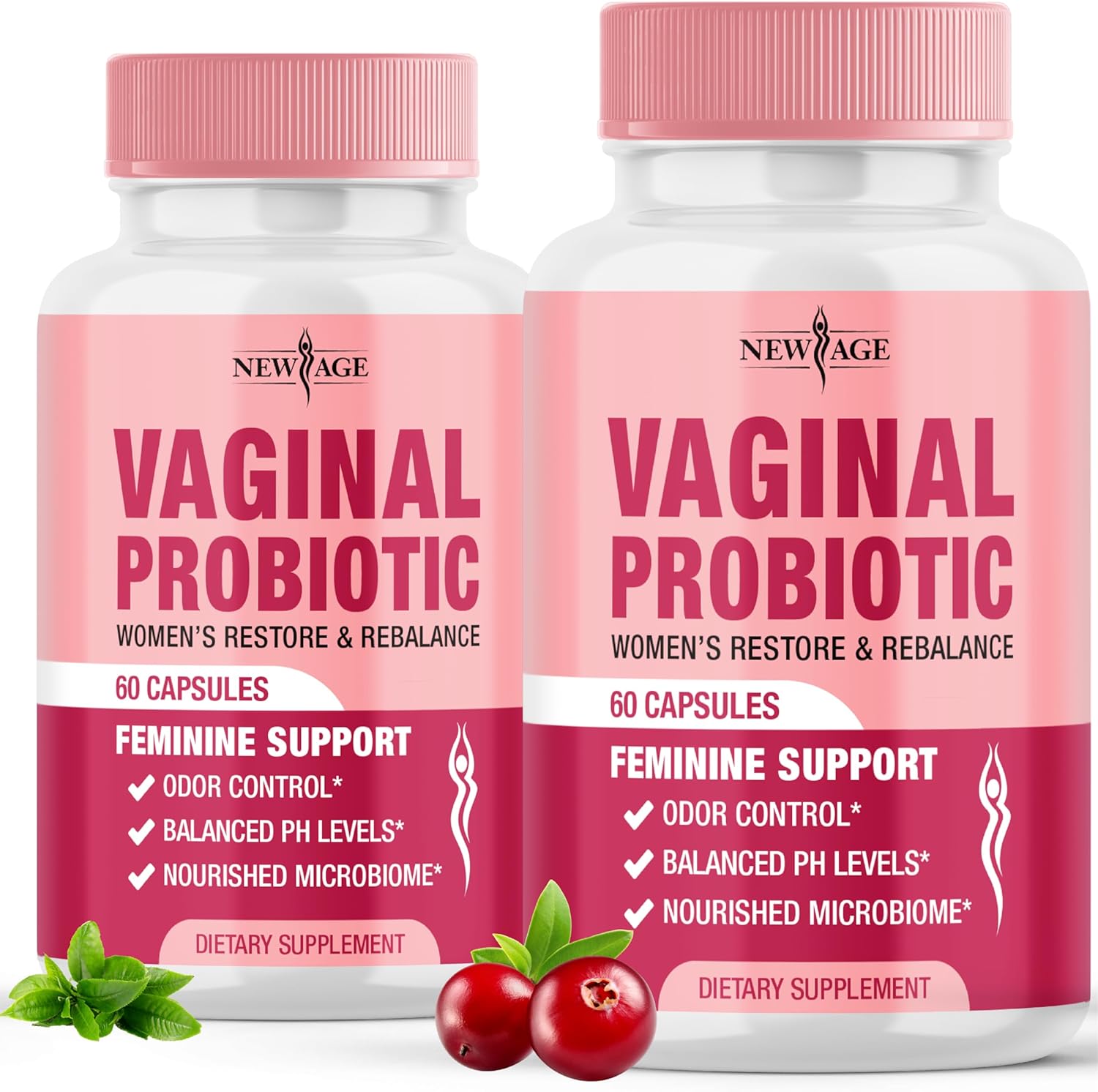 NEW AGE Vaginal Probiotics for Women with Prebiotics, Cranberry Extract, and a L...