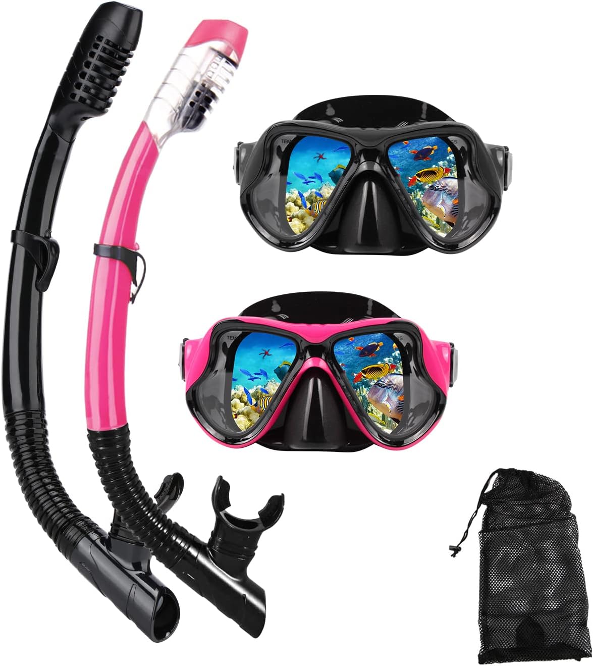 Snorkeling Gear for Adults Snorkel mask Set Scuba Diving mask Dry Snorkel Swimmi...