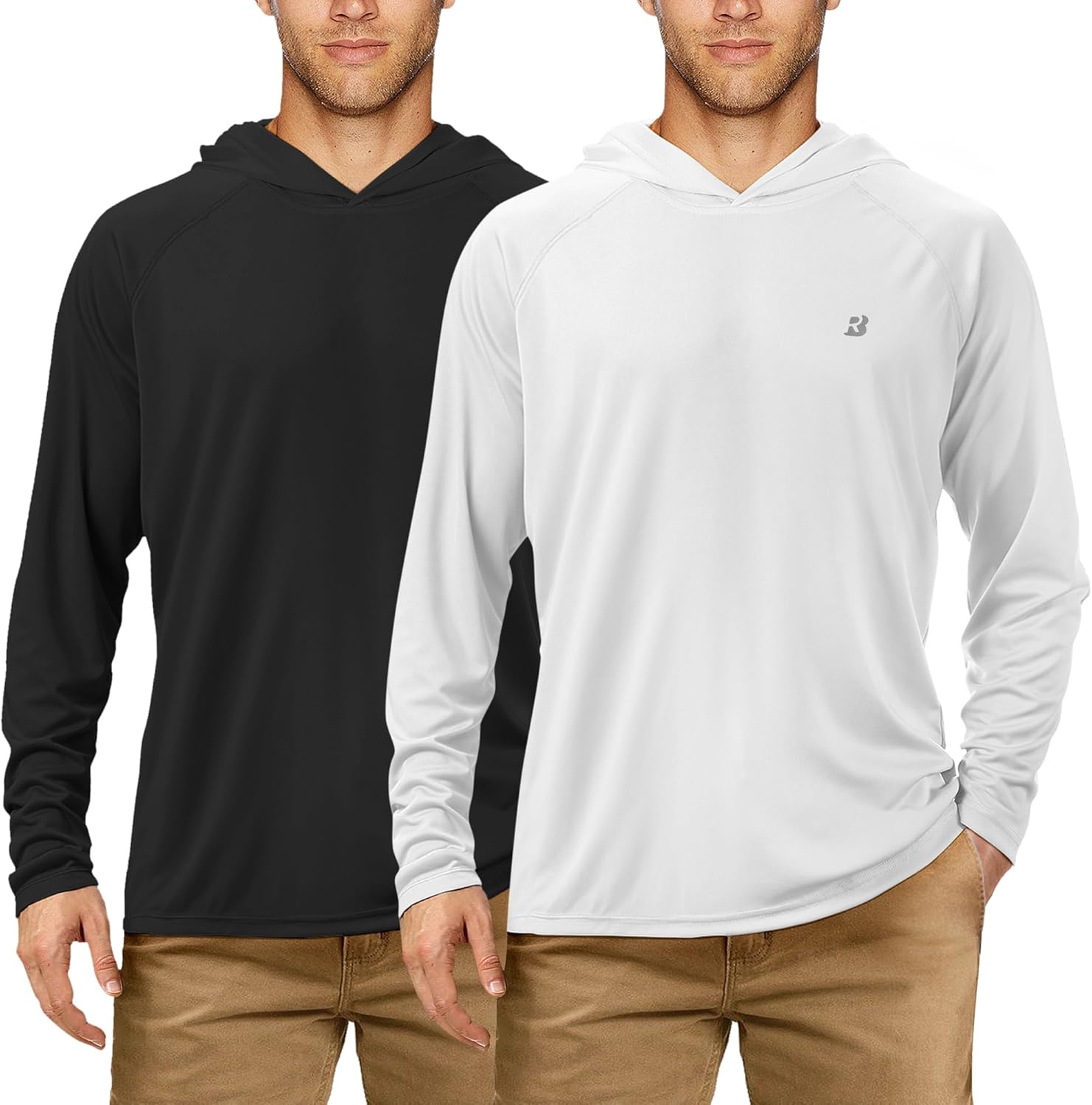 Roadbox UPF 50+ Fishing Shirts for Men Long Sleeve UV Sun Protection Hoodie with...