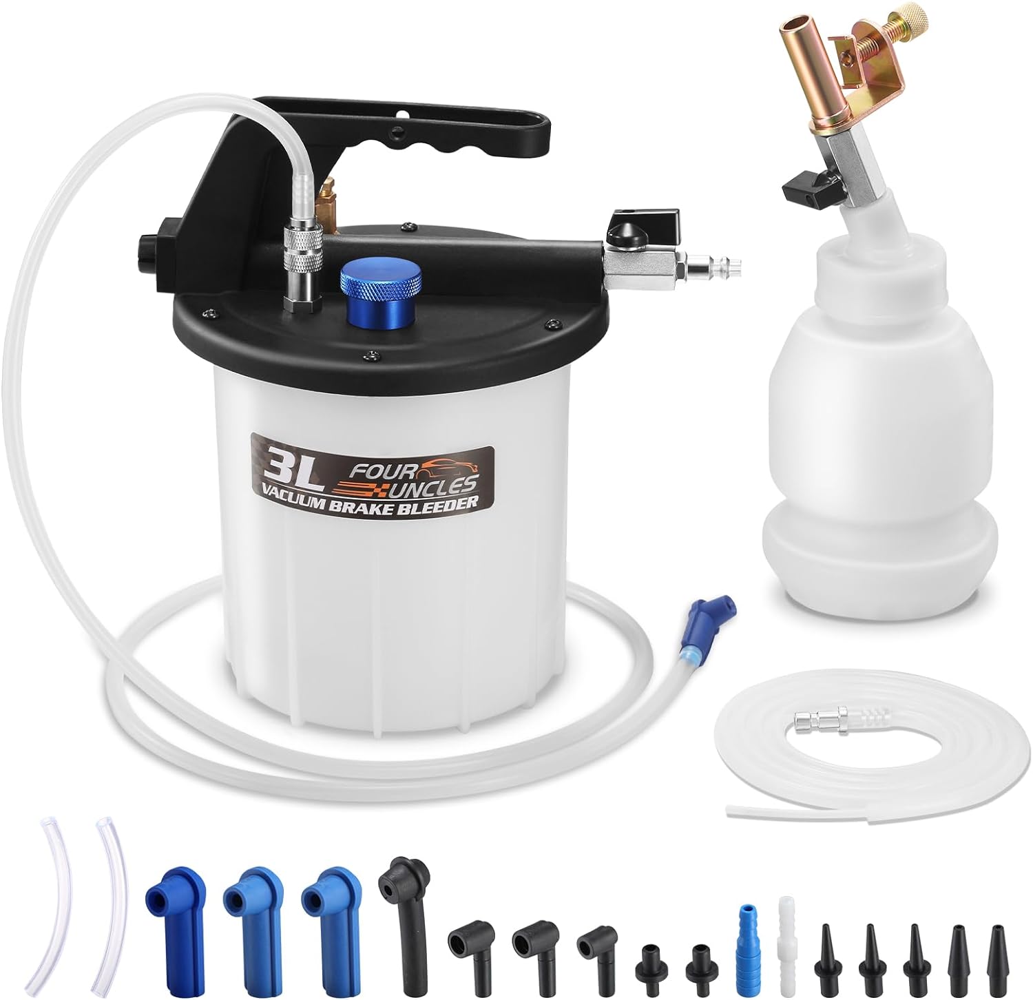 FOUR UNCLES 3L Vacuum Brake Bleeder - Pneumatic Brake Bleeder Kit with 3L Brake...