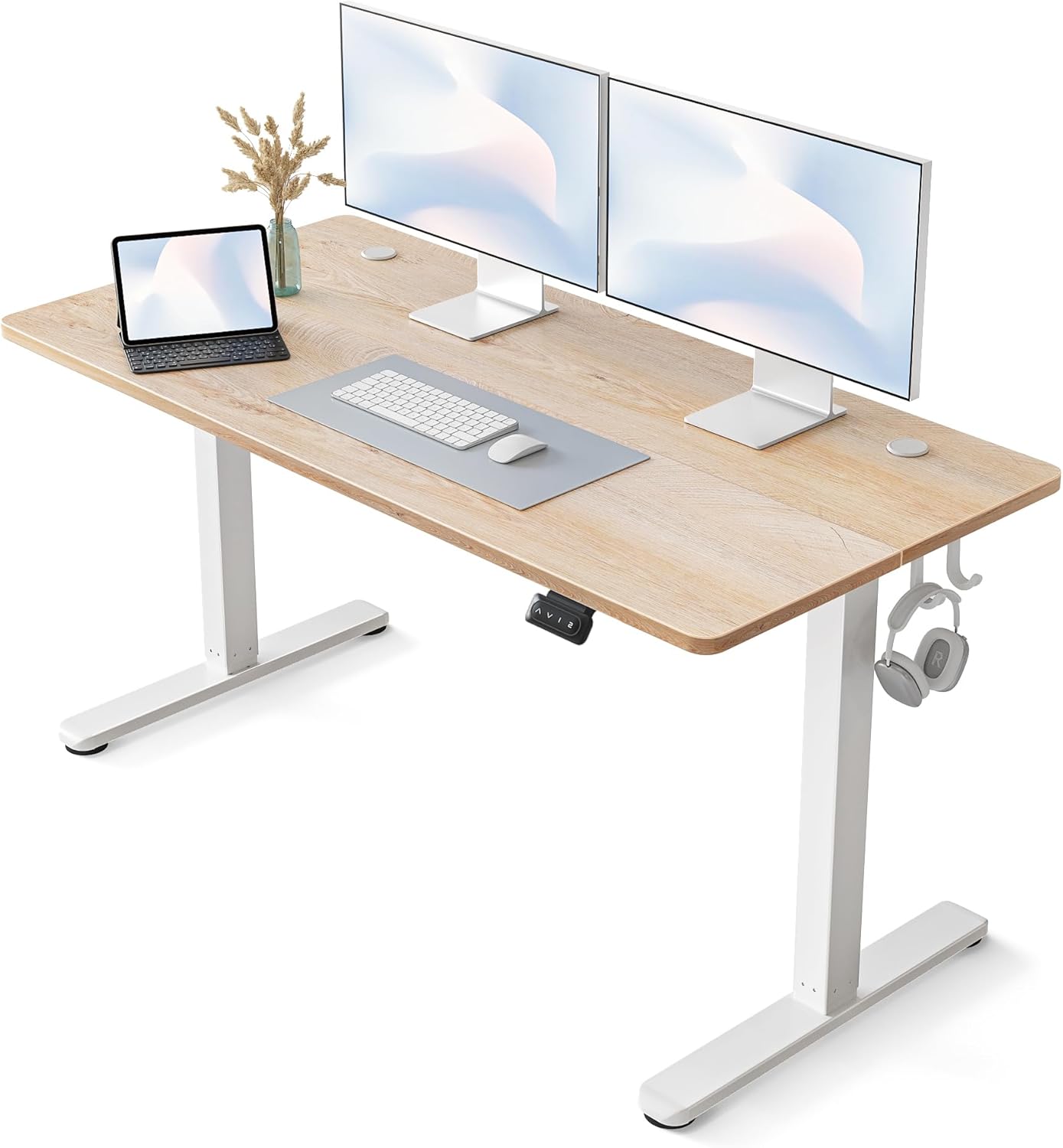 FEZIBO Electric Standing Desk, 55 x 24 Inches Height Adjustable Stand up Desk, S...