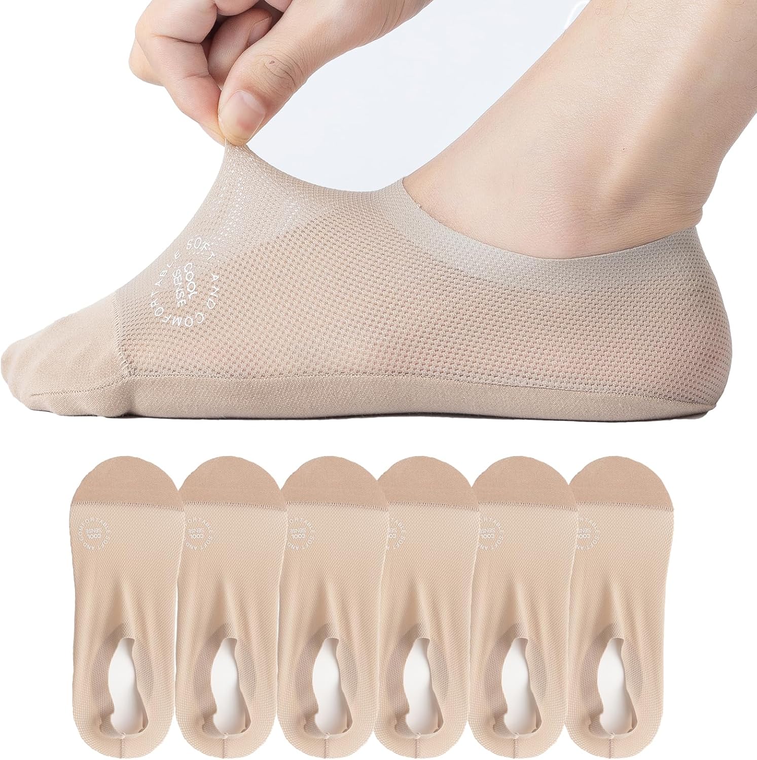Ultra Thin Liner Socks Non Slip Nylon No Show Socks Womens Lightweight Breathabl...