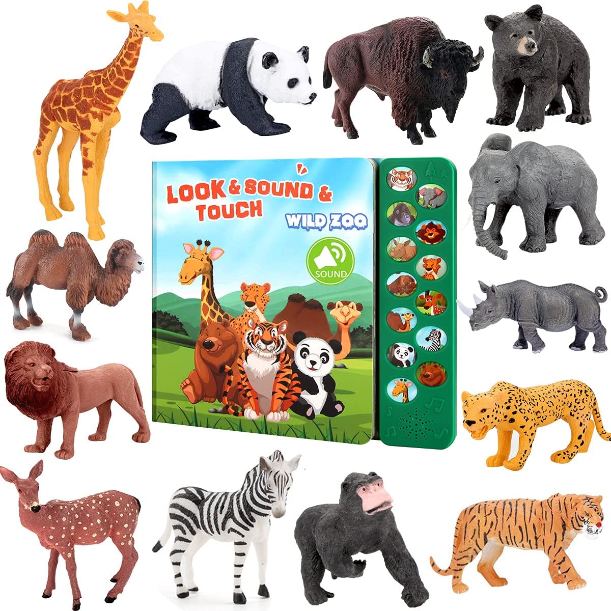 Tudoccy Safari Animals Figures Toys - 13 Realistic...