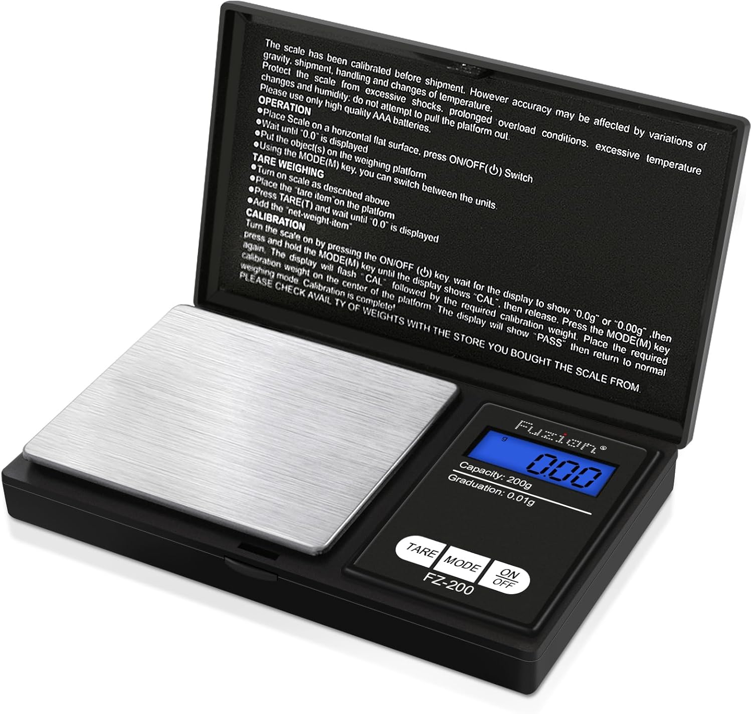 Fuzion Digital Pocket Scale, 200g/0.01g Gram Scale, Mini Scale Grams, Small Digi...