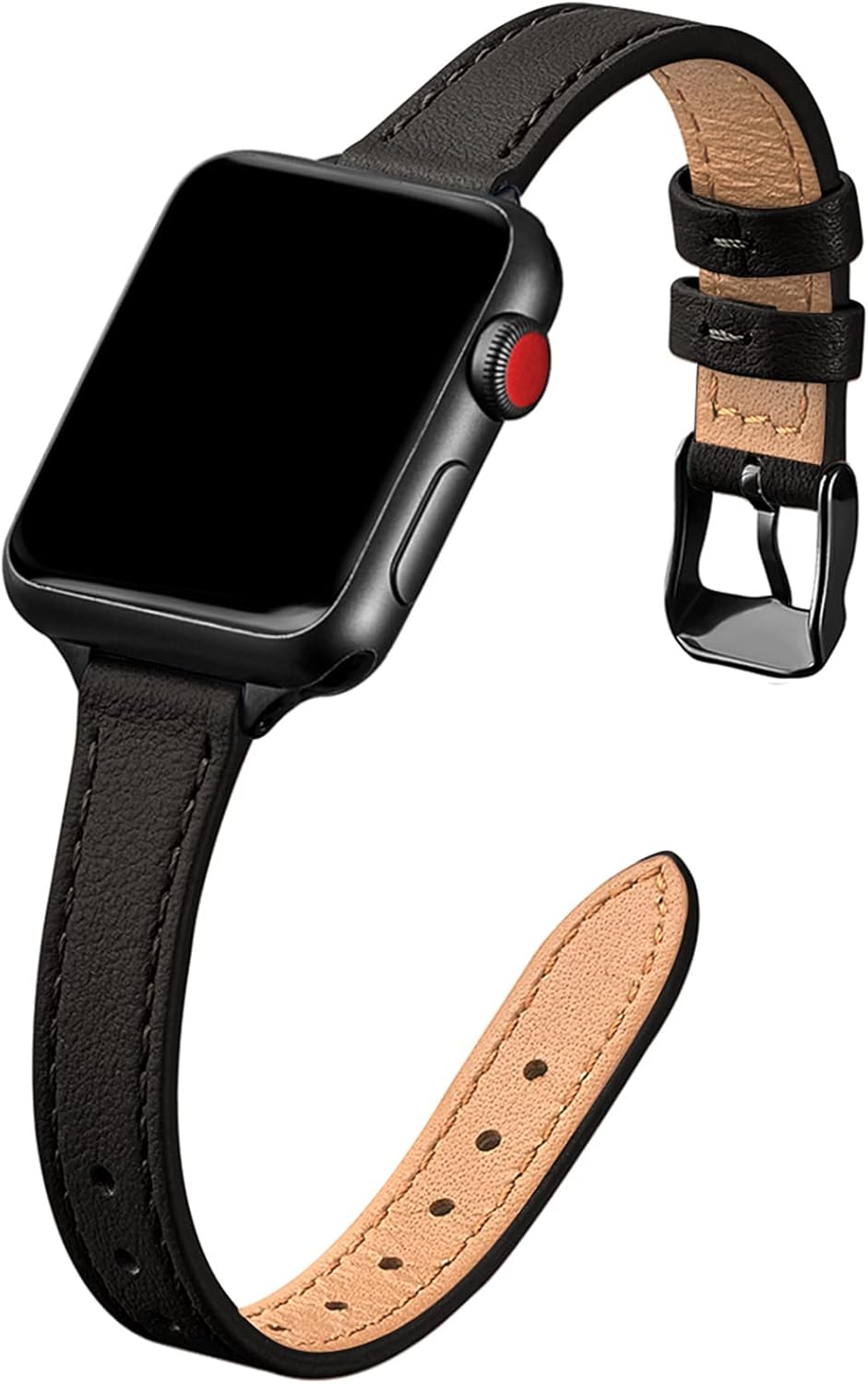 STIROLL Slim Leather Bands Compatible with Apple Watch Band 38mm 40mm 41mm 42mm...