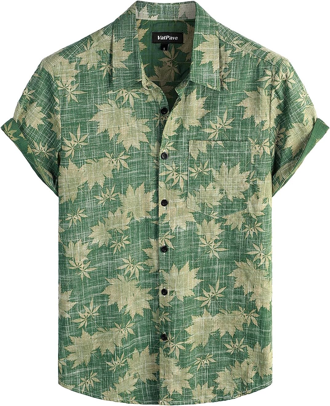 VATPAVE Mens Front Pocket Hawaiian Shirts Casual Floral Shirts Short Sleeve Butt...