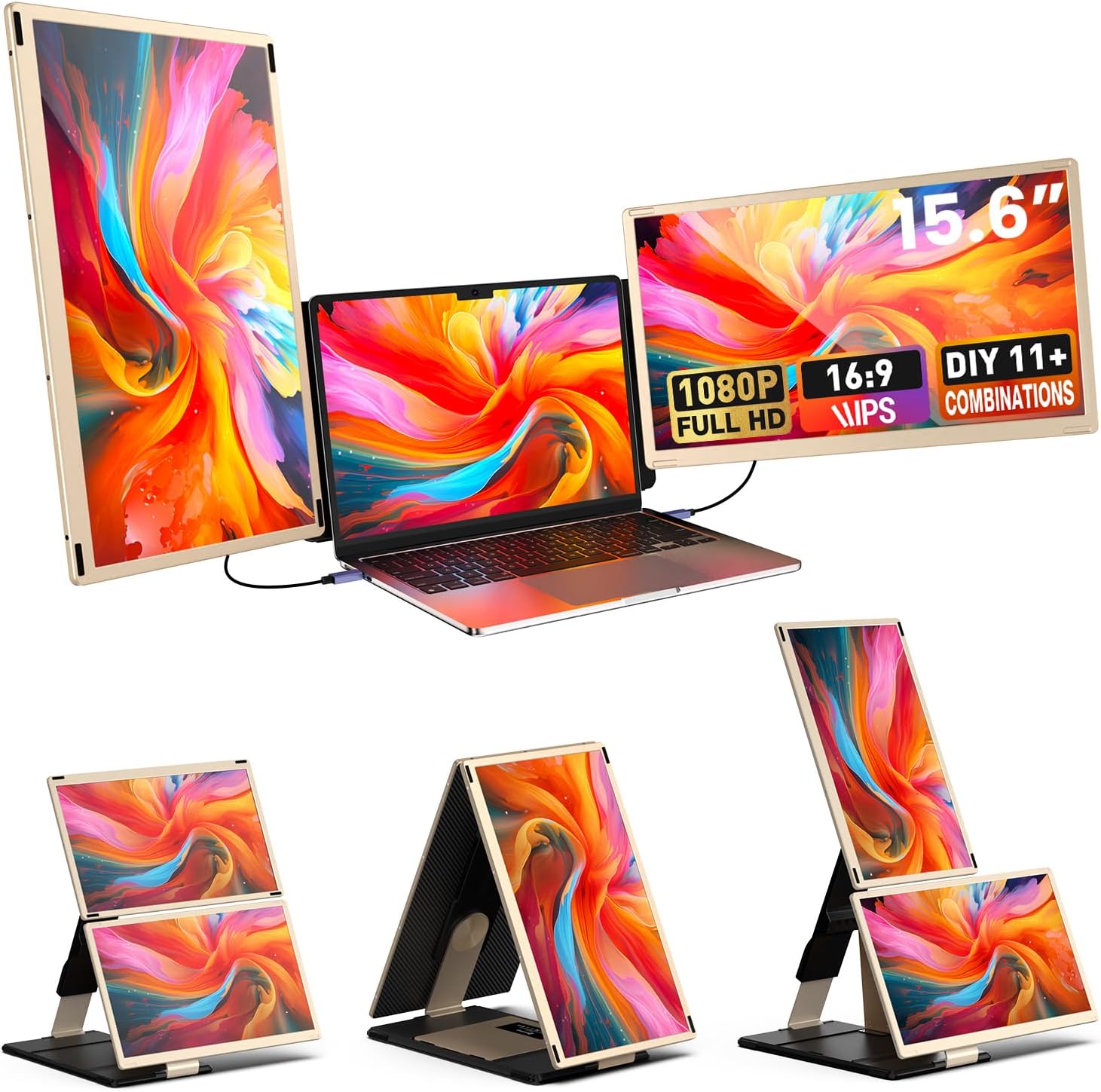 Laptop Screen Extender 15.6-inch, 1080P FHD Portable Monitor with 120% sRGB, 235...