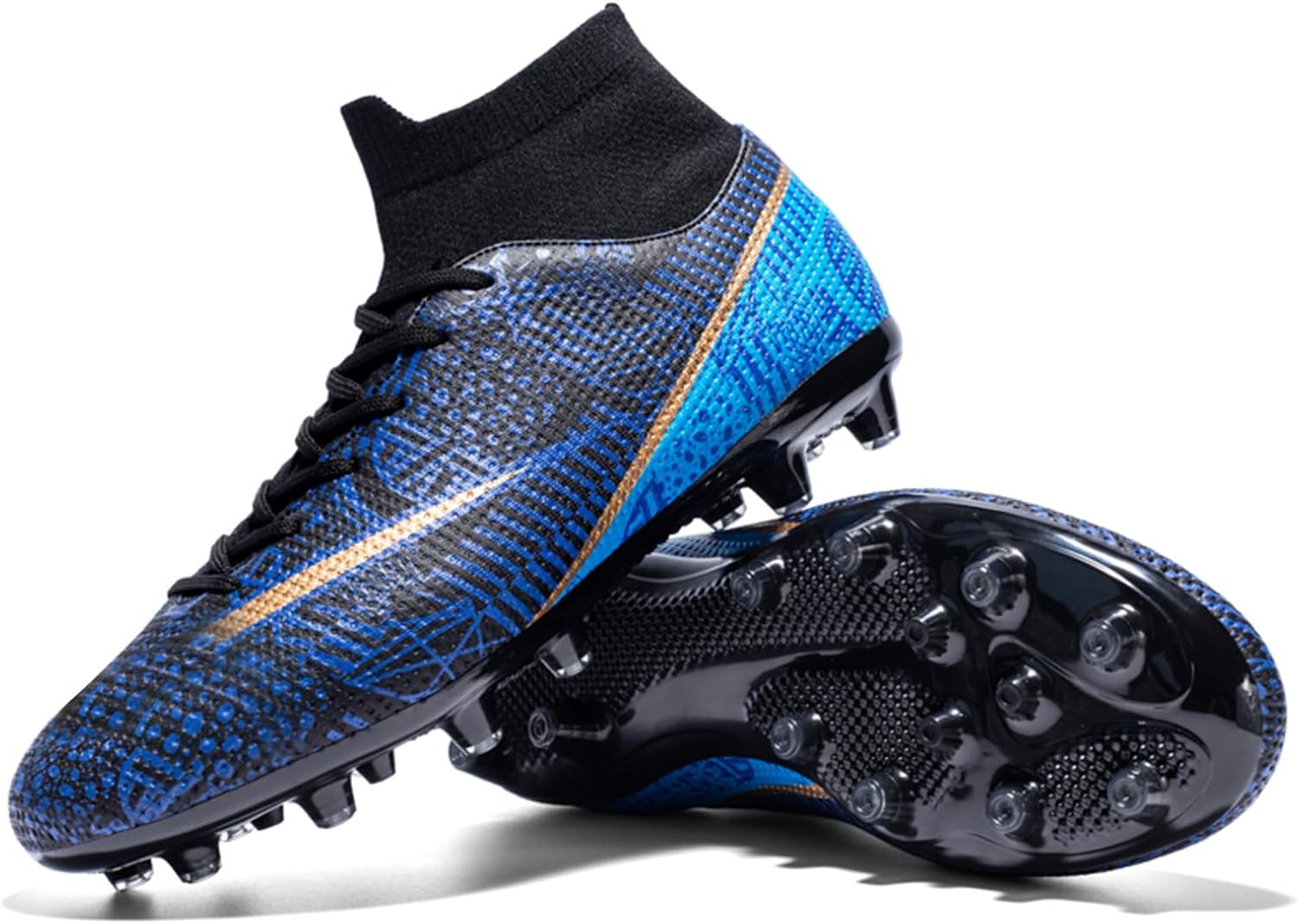 Soccer Cleats Men Women Football Cleats for Big Boy AG TF 4.5 Women/3.5 Men Blac...