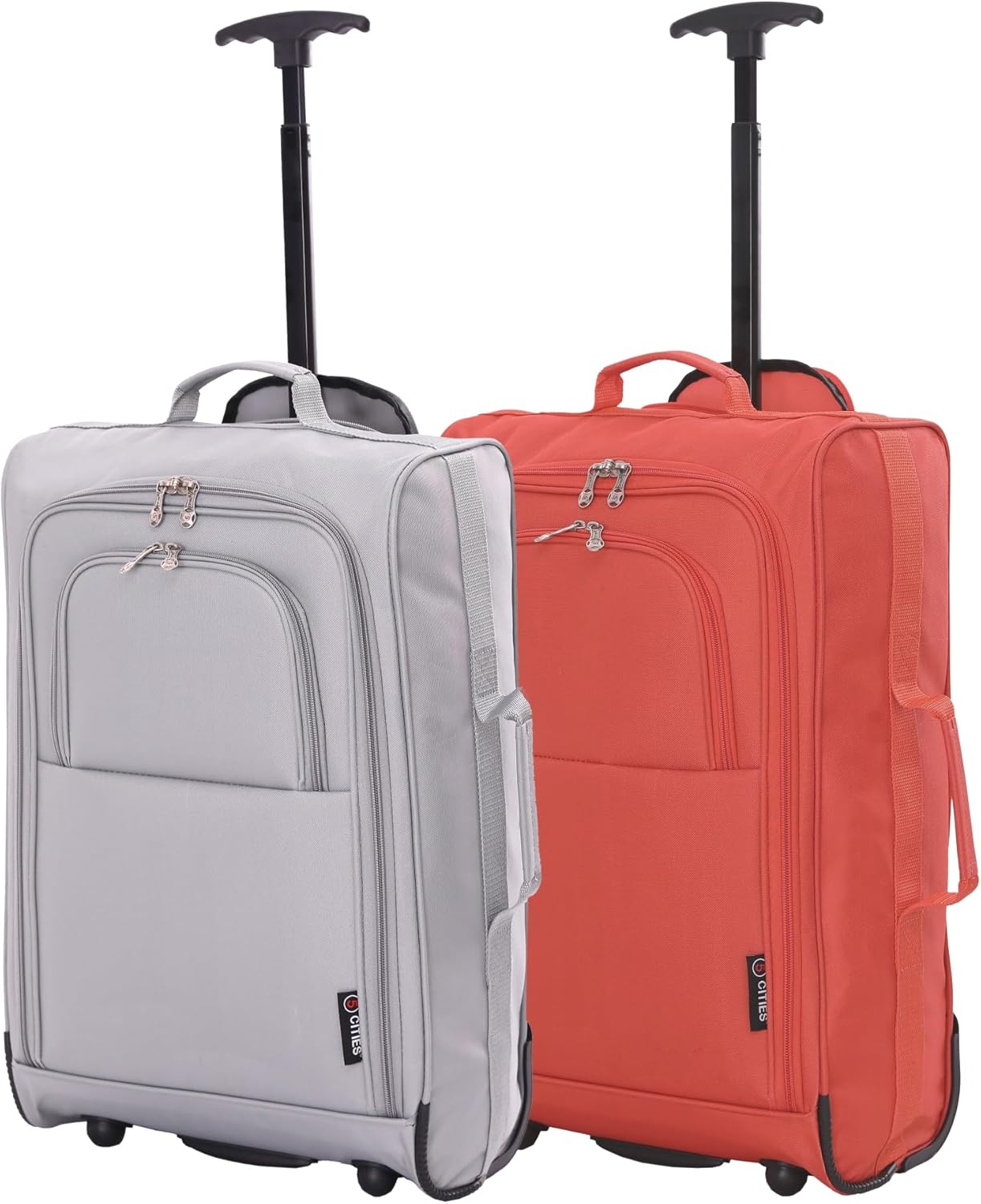 5 Cities Set of 2 21"/55cm Carry On Luggage, Special Lightweight Travel Cabin Ap...