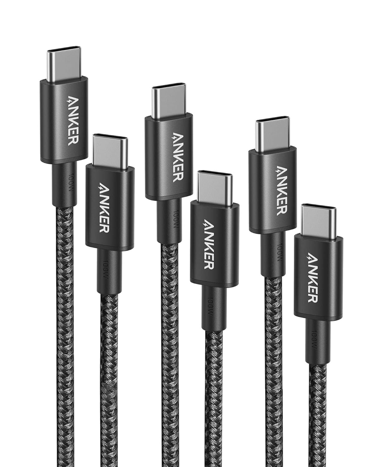 Anker USB C to USB C Cable, Type C Charging Cord Fast Charge(3.3FT+6FT+10FT,100W...