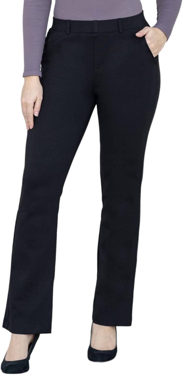 Marycrafts Women's Pull On Stretch Yoga Straight Dress Work Pants 29" /31"/33" 1...