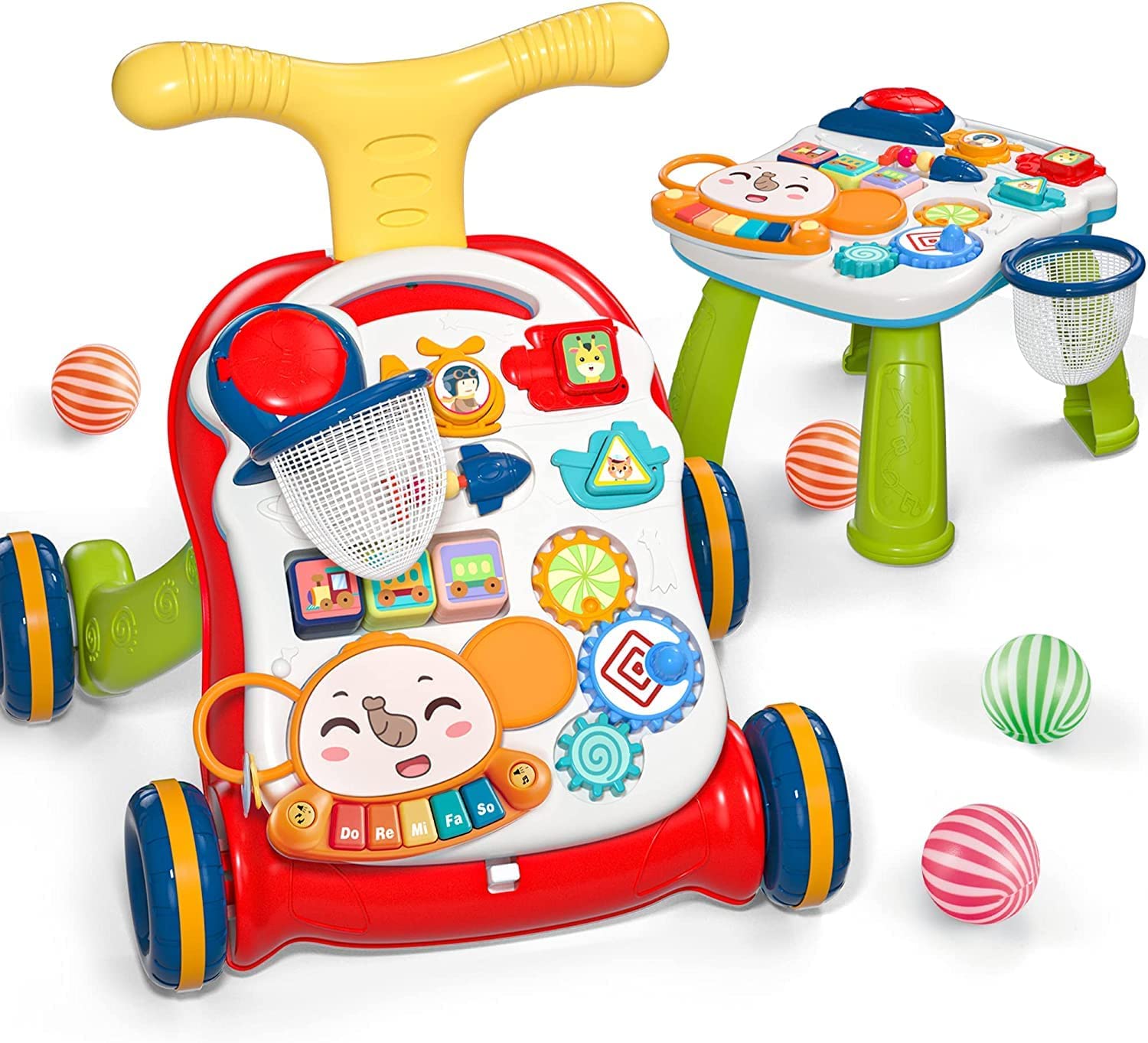 CUTE STONE Sit-to-Stand Learning Walker, 2 in 1 Ba...