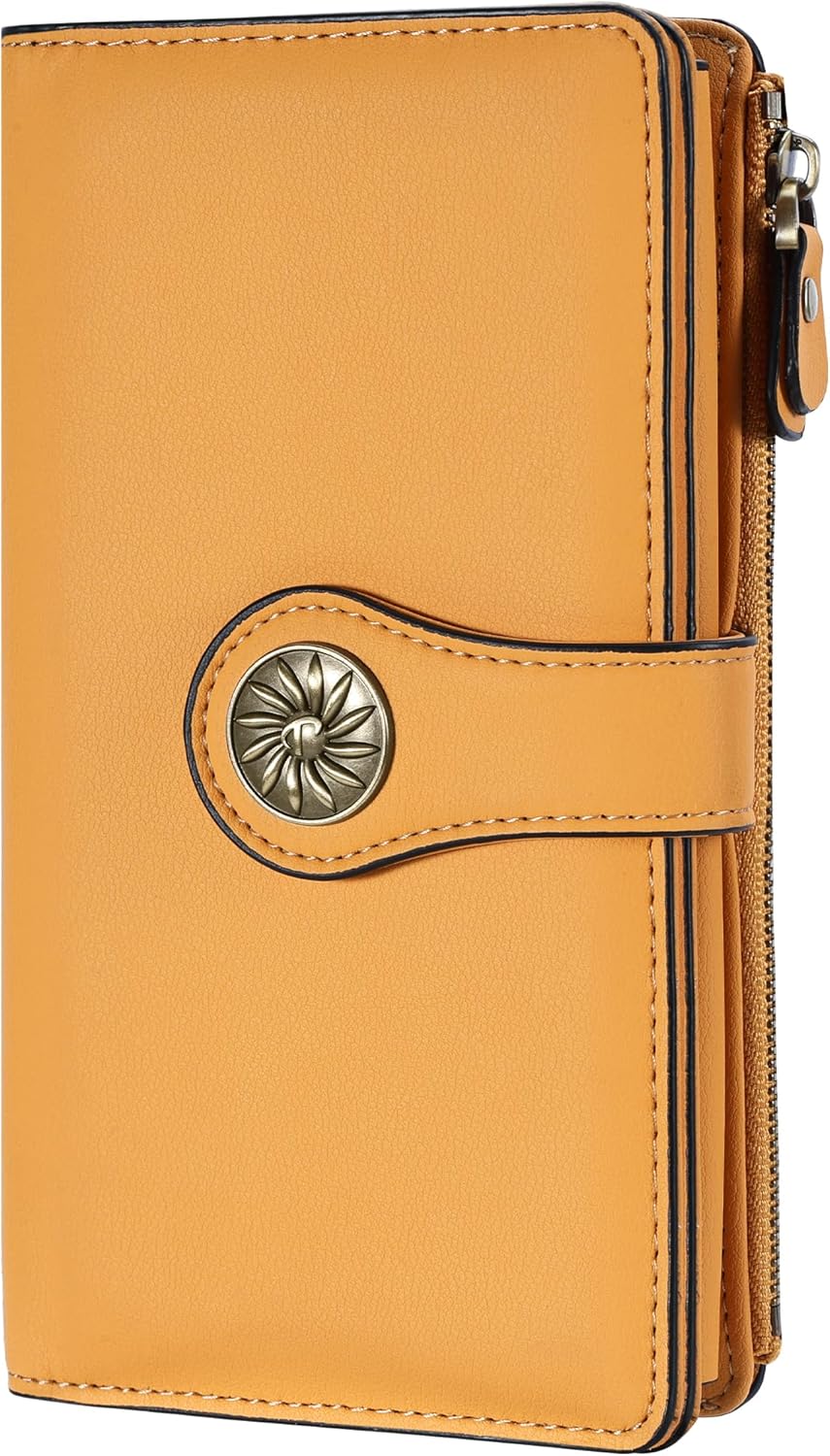 Travelambo Wallets Women RFID Large Capacity Luxury Waxed Leather Clutch Wallet...