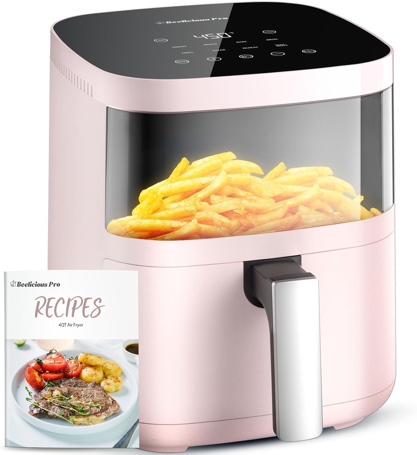 Beelicious 8-In-One Smart Compact 4QT Air Fryer, Special Air Fryer with Viewing...