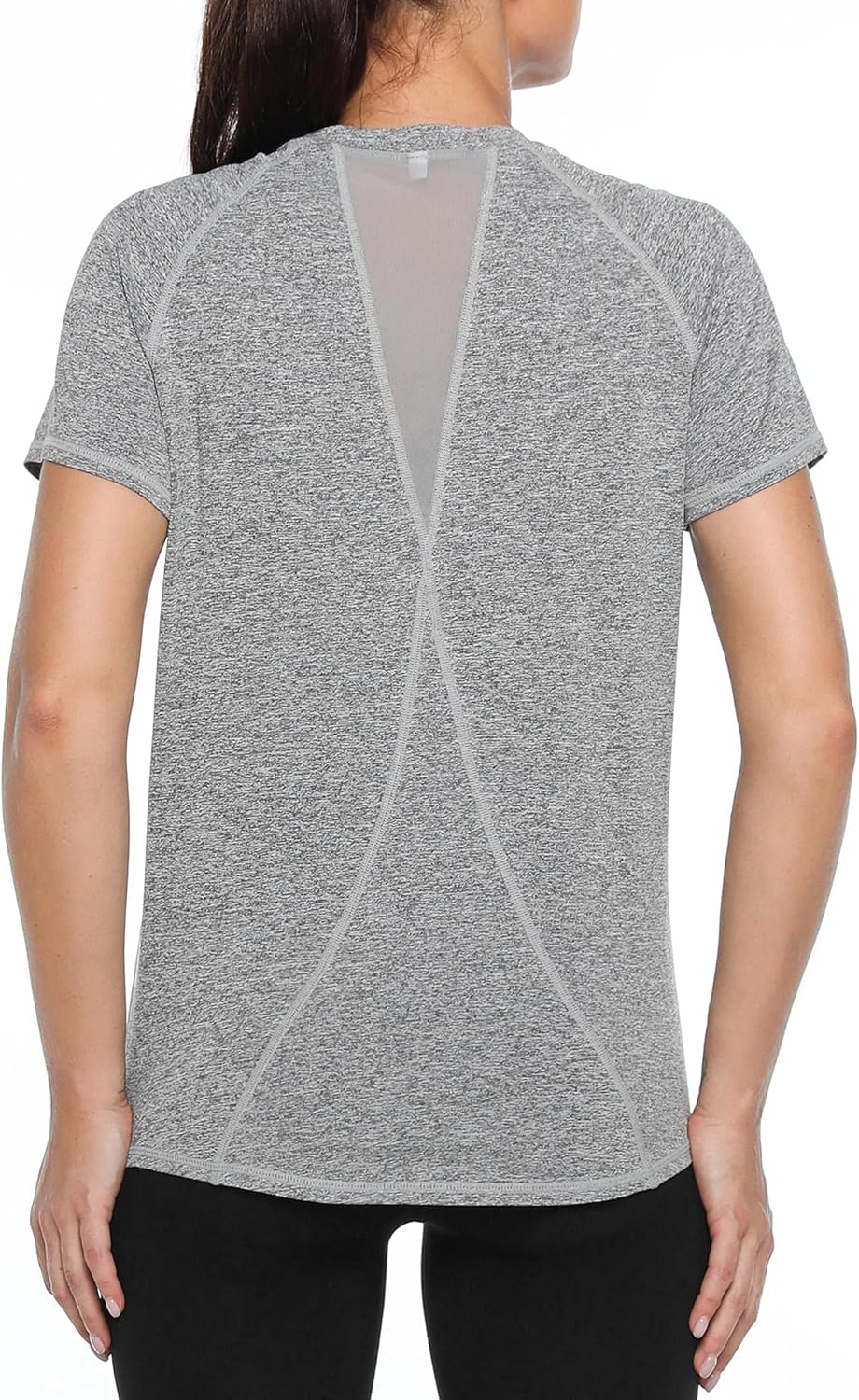 Gyabnw Women's Sports T-Shirt Gym Tops Back Mesh Loose Fit Yoga Running Top Ligh...