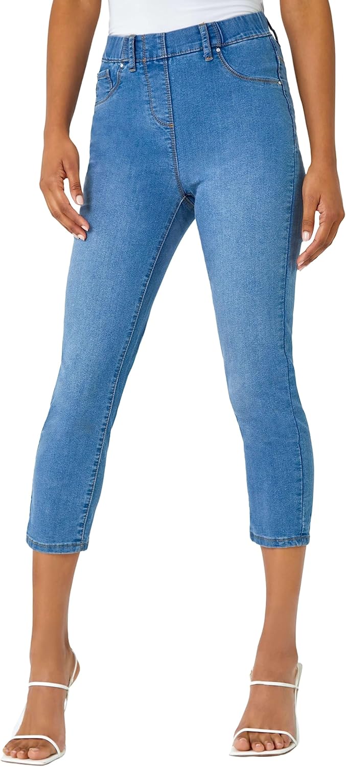 Roman Originals Cropped Jeggings, Special Capri Stretchy Jeans for Women, Innova...