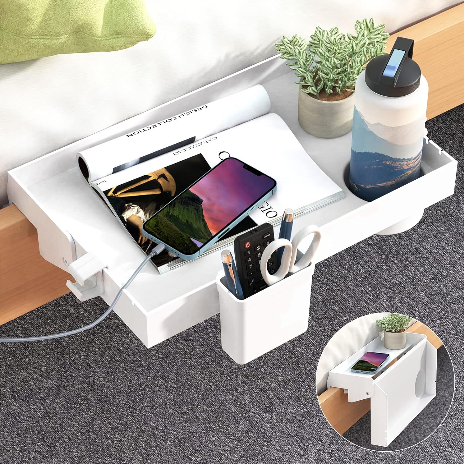 SOLEJAZZ Bedside Shelf, Special Bed Shelf for Foldable Bunk Bed, Innovative Clip...