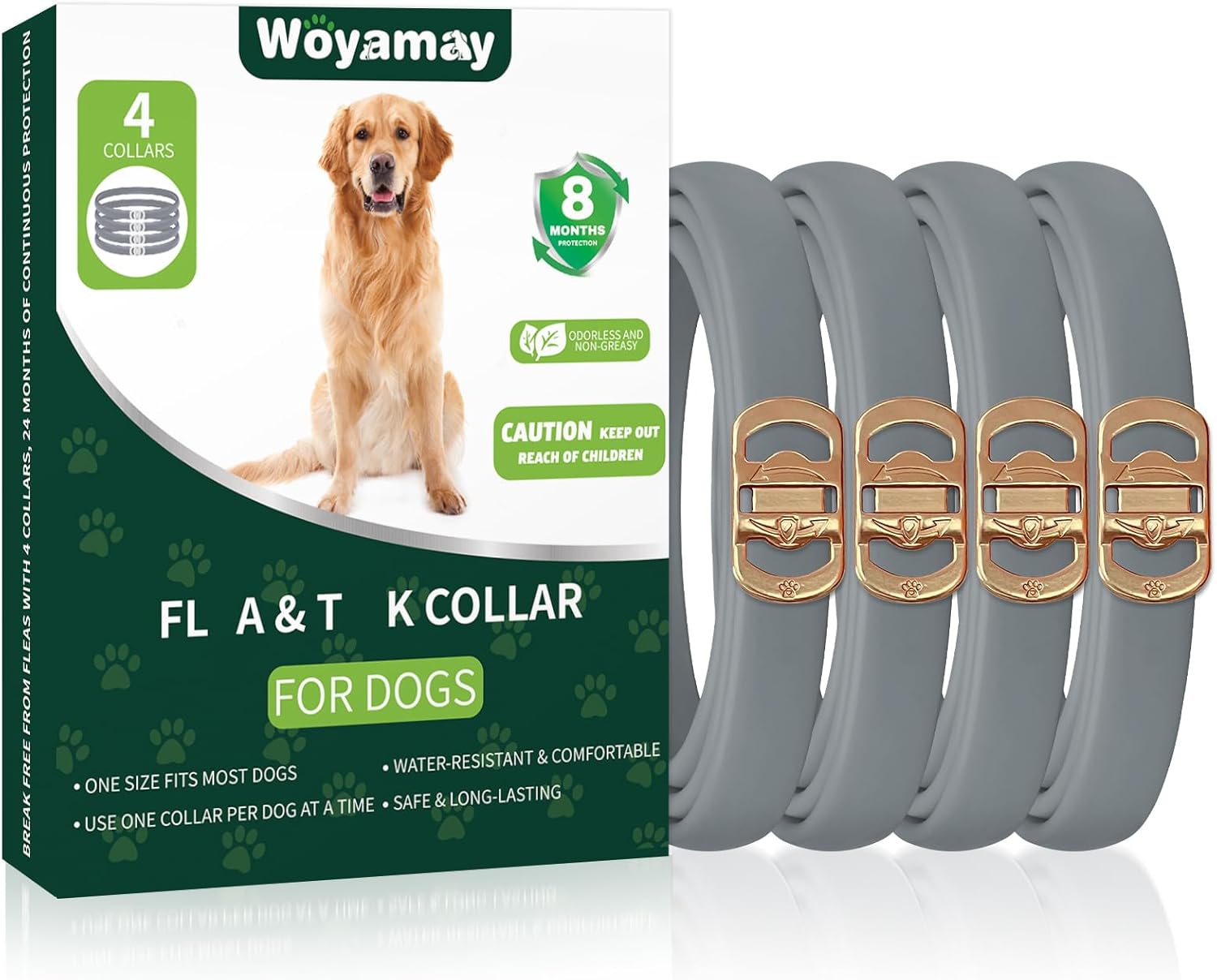 Dog Collars, 4 Pack 32-month Protection Collar for Dogs, Safe Waterproof Adjusta...