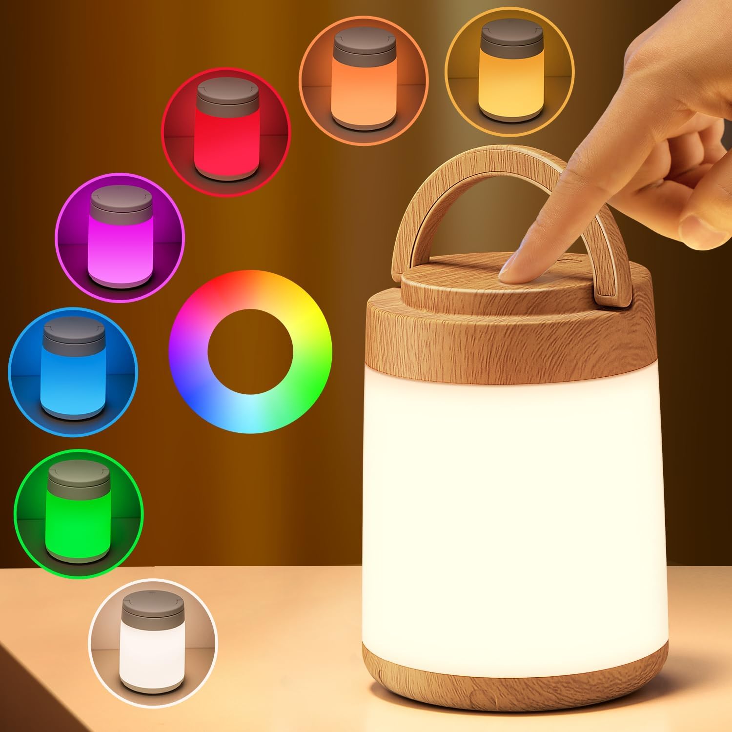 One Fire Rechargeable Lamp,10 Colour Changing Lamp+Dimmable Touch Lamp, Bedside...