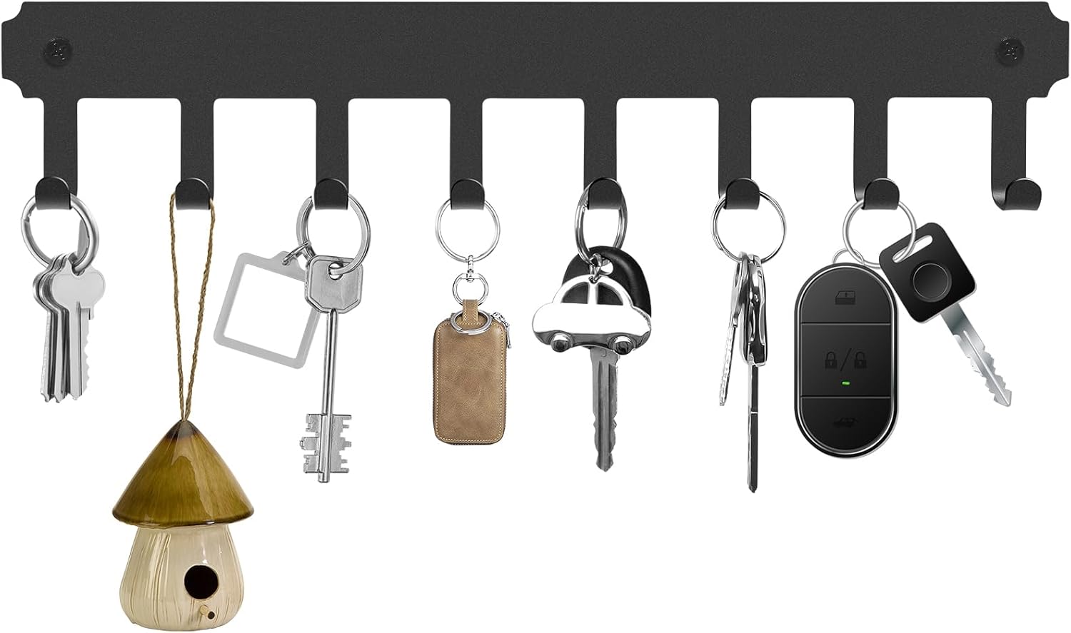 Yafe Key Holder for Wall, Black Metal Key Hooks Wall Mounted with 8 Hooks, Self...