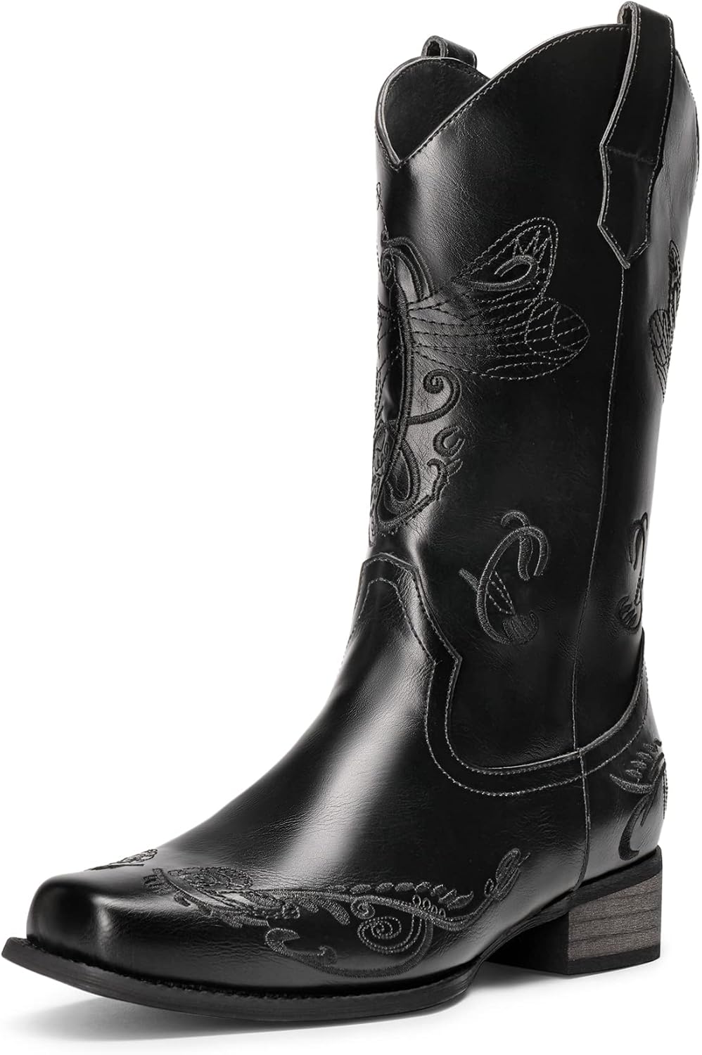 DREAM PAIRS Women's Cowboy Boots, Special Mid Calf Cowgirl Boots with Embroidery...