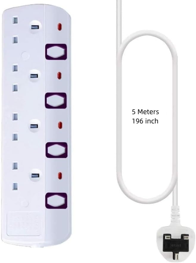 Extension Lead Individual Switches, Special Extension Cord Surge Protected, High...
