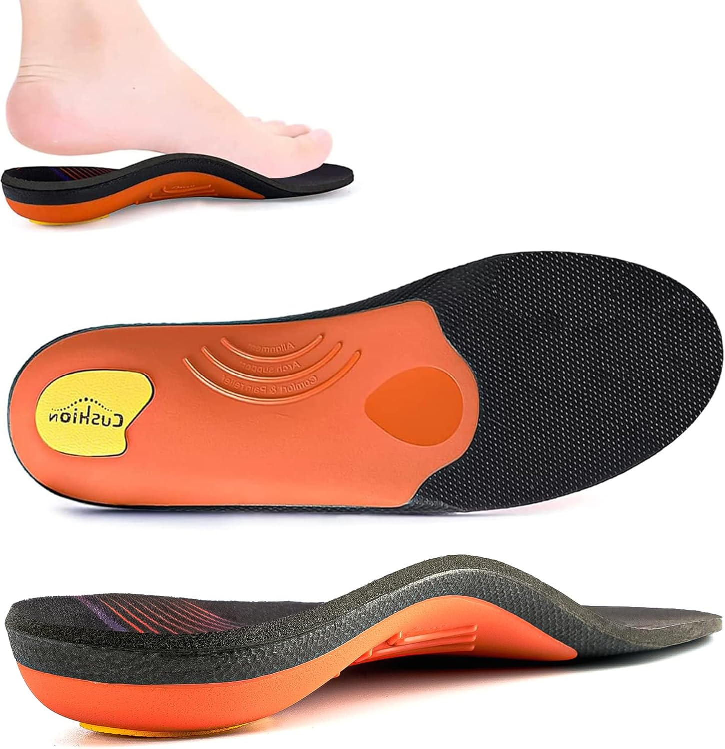Full Length Metatarsal Arch Support, Innovative Shock Absorption Orthotic Insole...