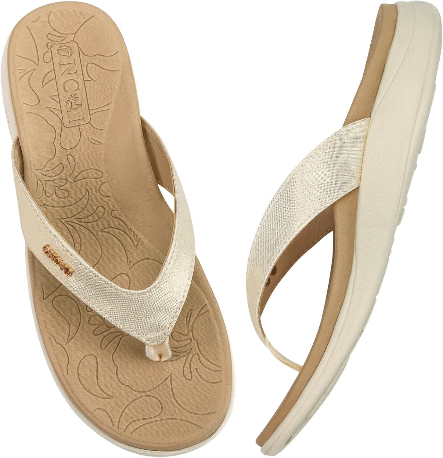 ONCAI Flip Flops for Women, Special Comfortable Leather Strap, Innovative Orthot...