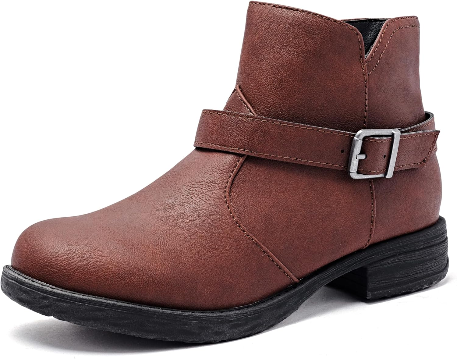 Ataiwee Women's Ankle Boots, Fashion Chunky Heel Side Zipper Short Boots. 6 UK R...