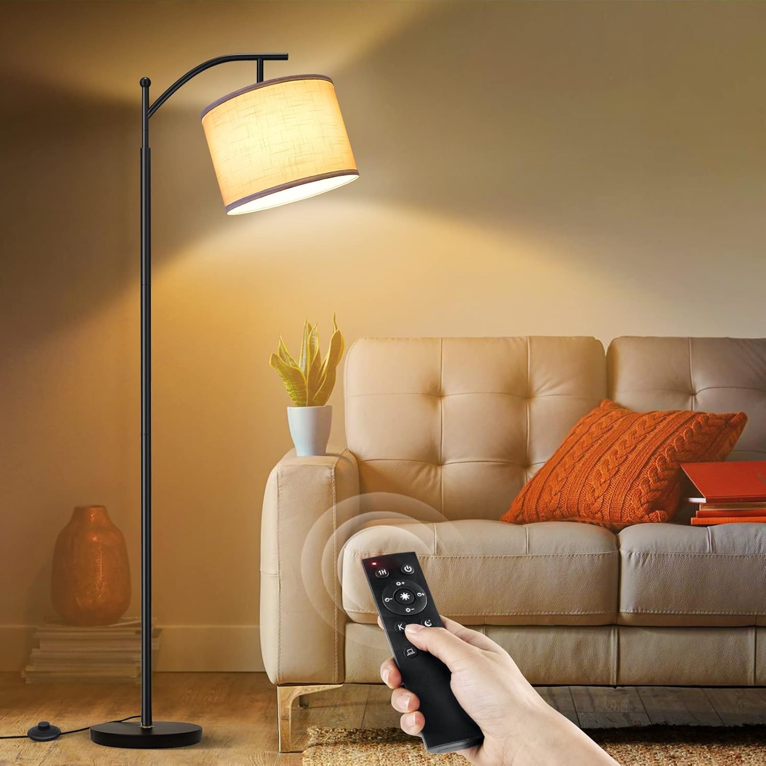 OUTON Dimmable Floor Lamp with Touch Control & Remote & App Control, 3000K-6000K...
