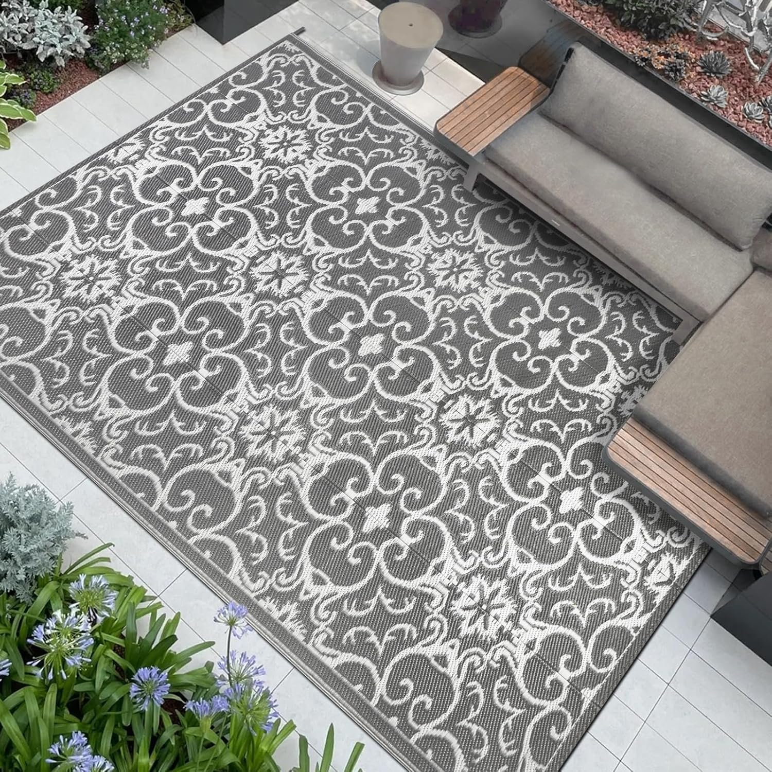 Famibay Outdoor Rugs for Patios Waterproof Garden Rug Large 180x270cm Reversible...