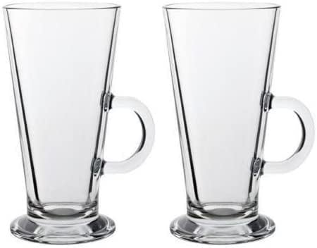 Poundsaver Tall Funnel Clear Glasses, Special Tall Coffee Mugs with Handle, Uniq...