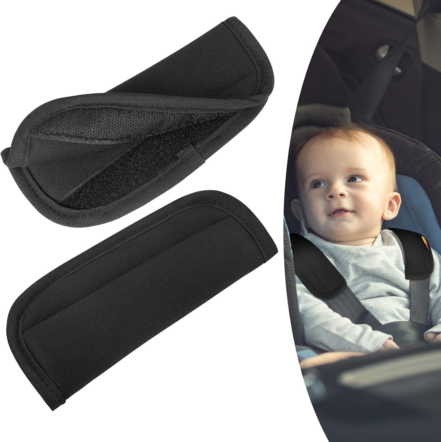 URAQT Car Seat Belt Pads, 2 Pack Baby Stroller Car Seat Strap Covers, Universal...