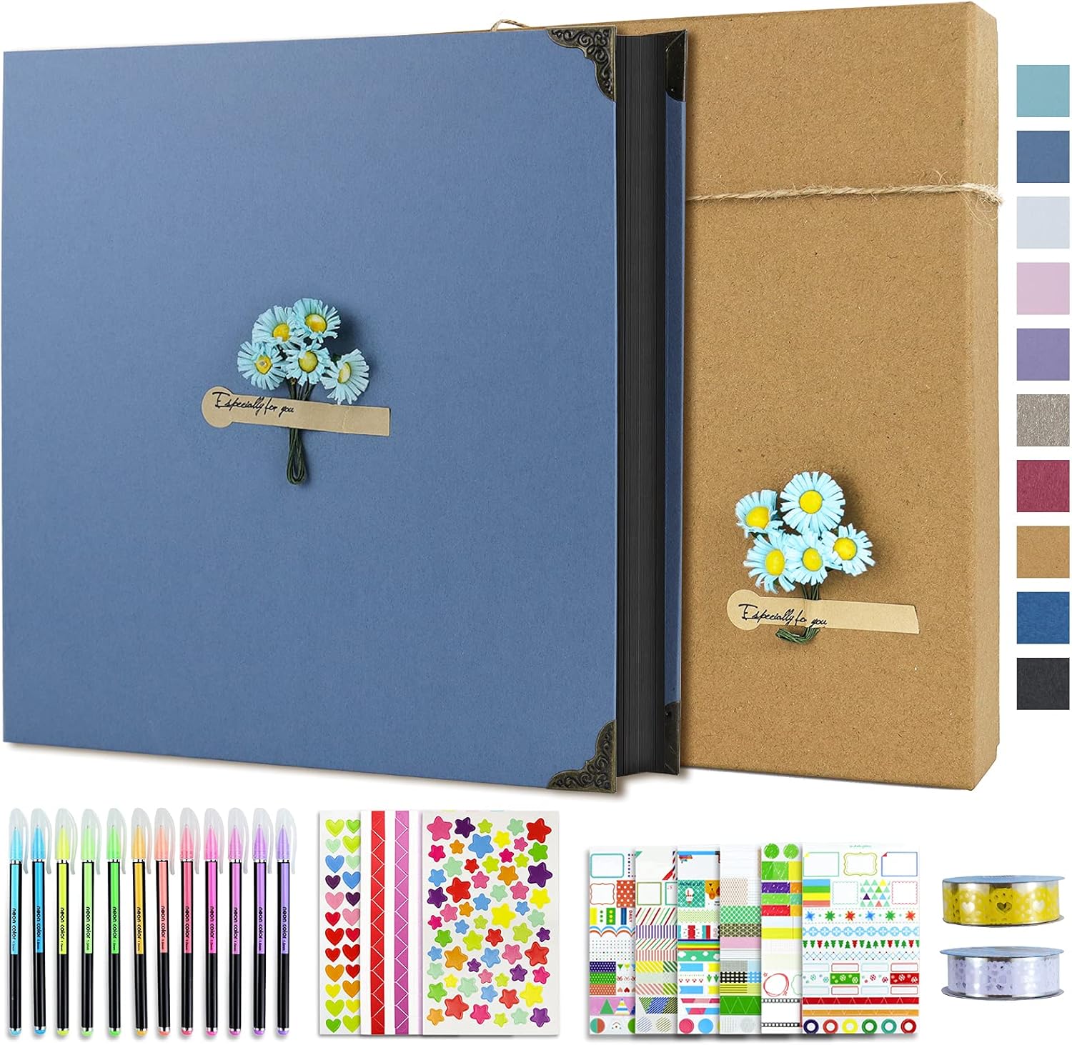 Vienrose DIY Scrapbook, Special Photo Album Kit with Pens Tapes and Stickers, In...