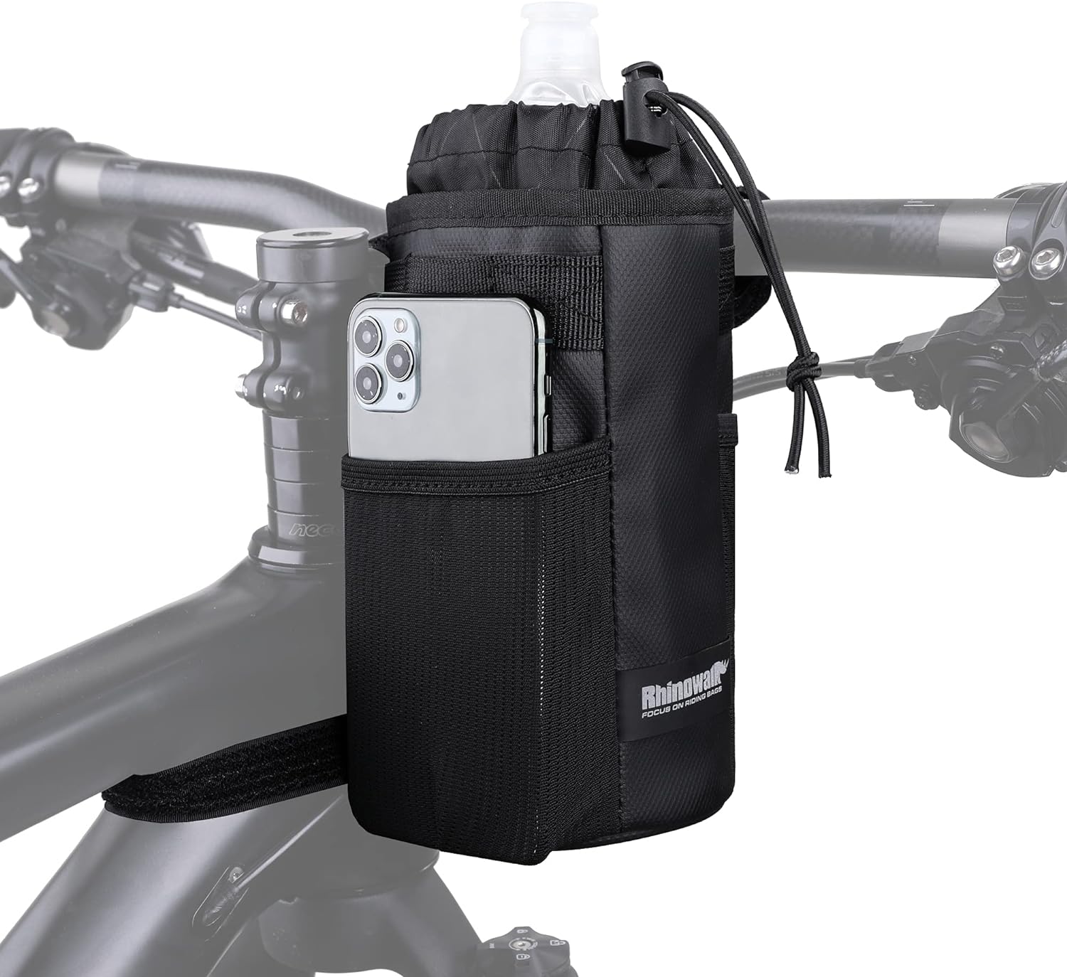 Rhinowalk Bike Handlebar Water Bottle Holder Bag Bicycle Front Insulated Stem Ba...