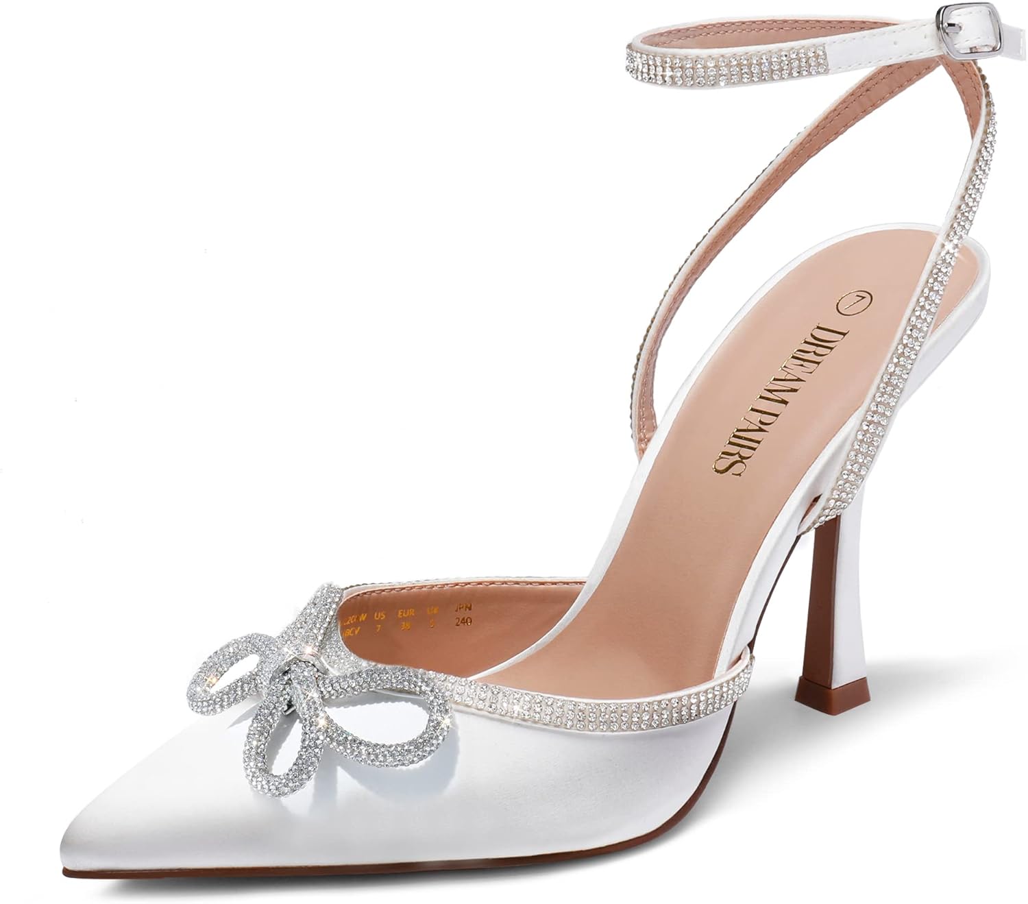 DREAM PAIRS Women's High Heels Destiny Closed Toe Strappy Heels Sexy Rhinestone...