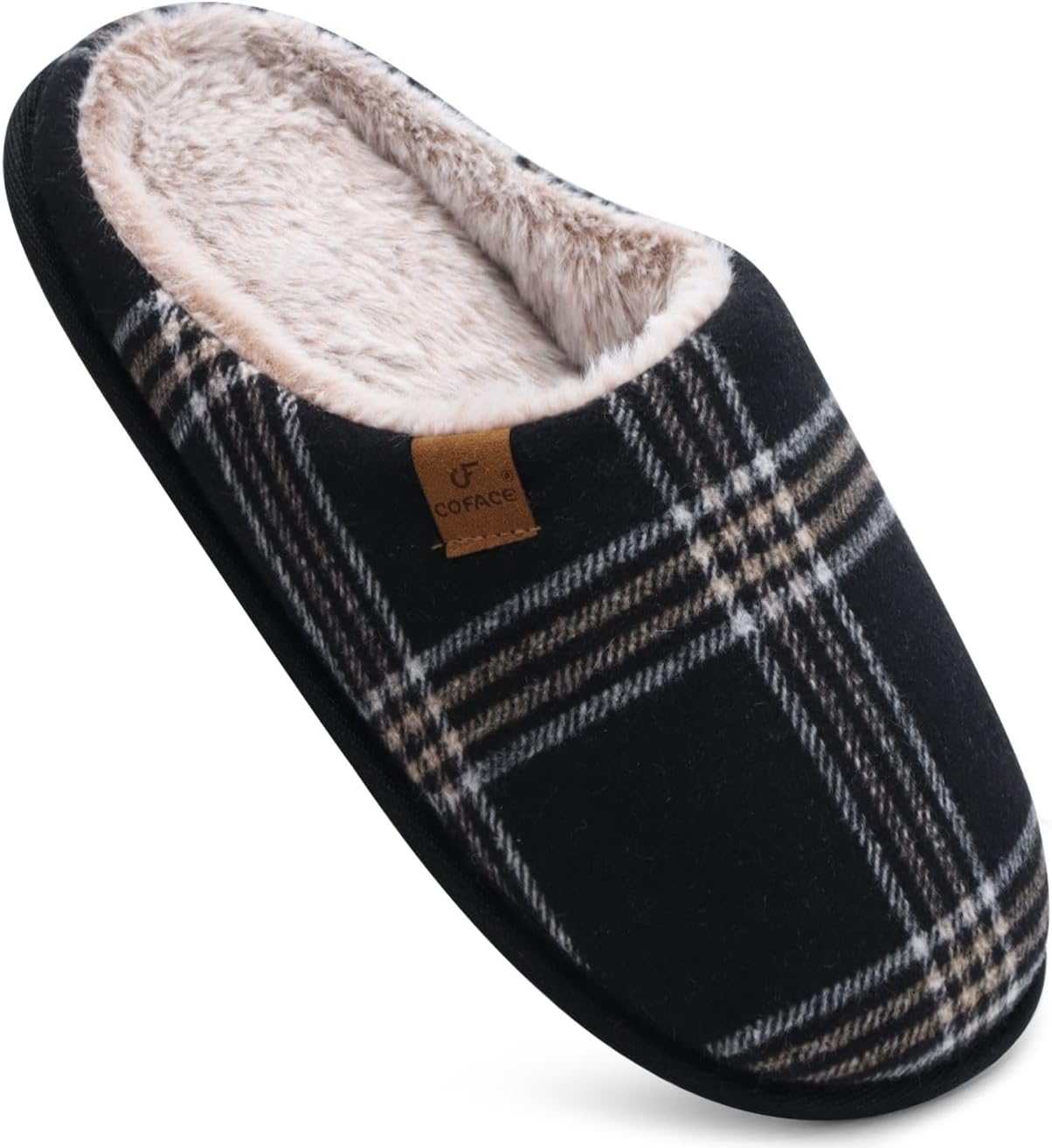 COFACE Unisex Mens Womens Cozy Memory Foam Scuff Slippers Casual Slip On Warm Ho...