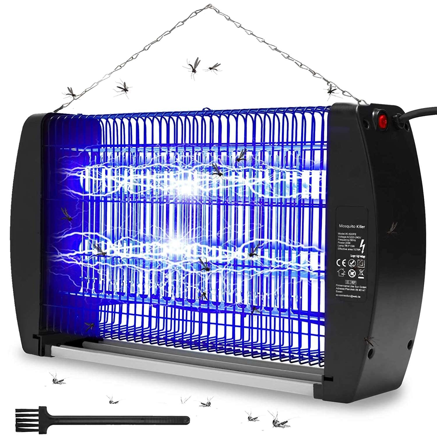 Fly Zapper, Fly Killer 20W UV 2200V High Powered, Mosquito Killer Lamp with Meta...