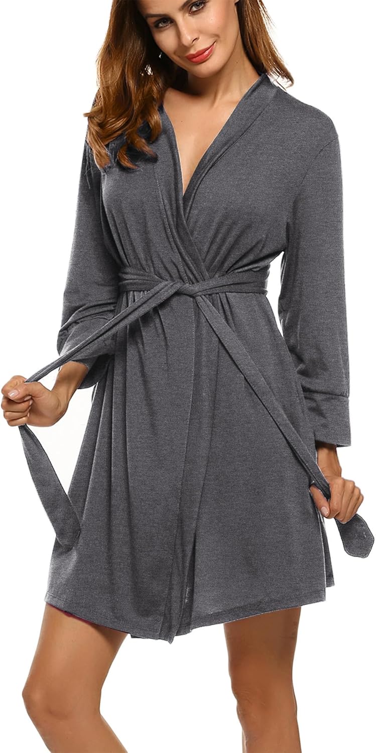 HOTOUCH Women's Robe, Special Lightweight Cotton Robe, Comfortable Short Knit Ba...