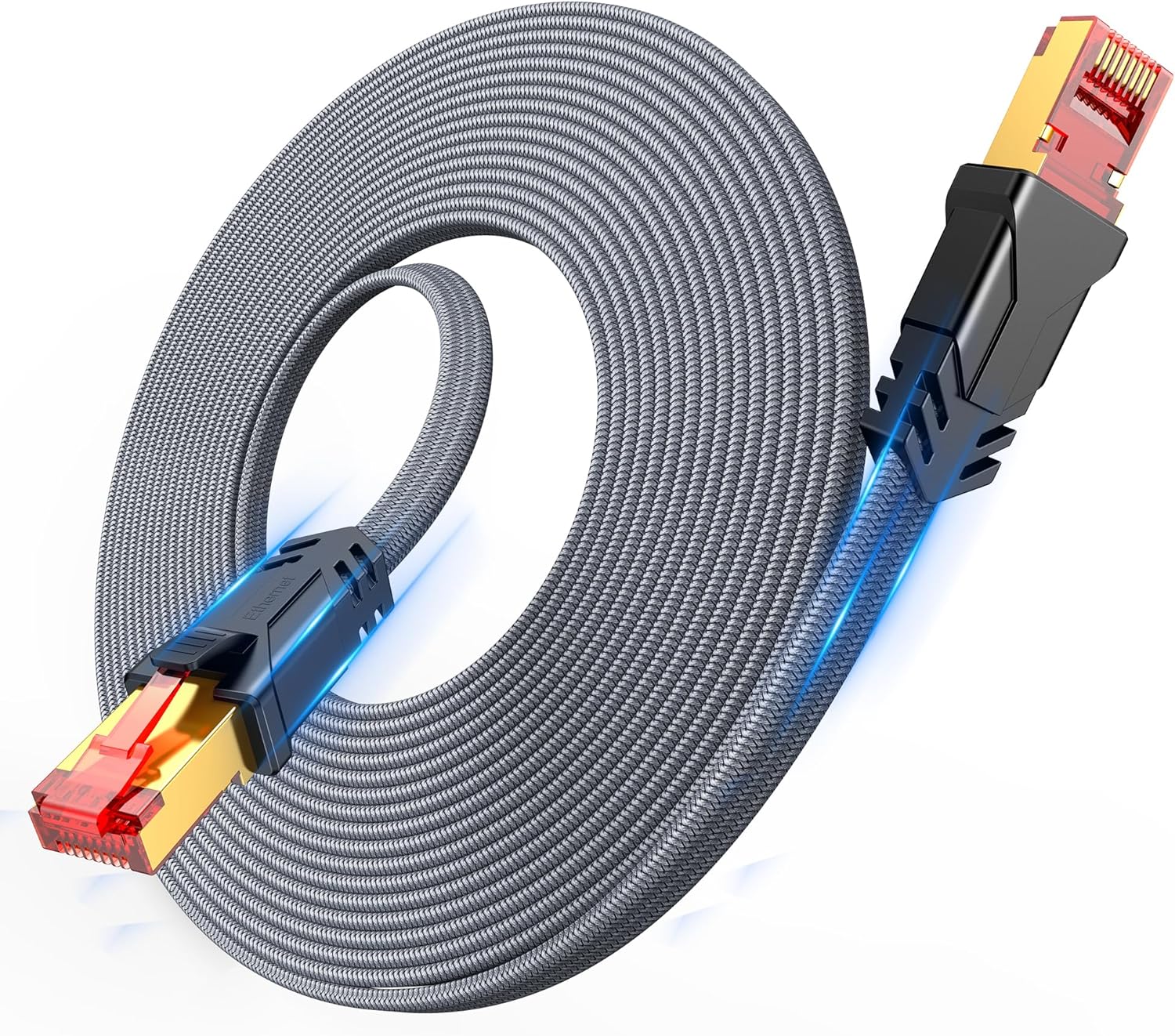 Cat 8 Ethernet Cable 100 FT,Snowkids High Speed 40Gbps,2000Mhz Braided High Duty...