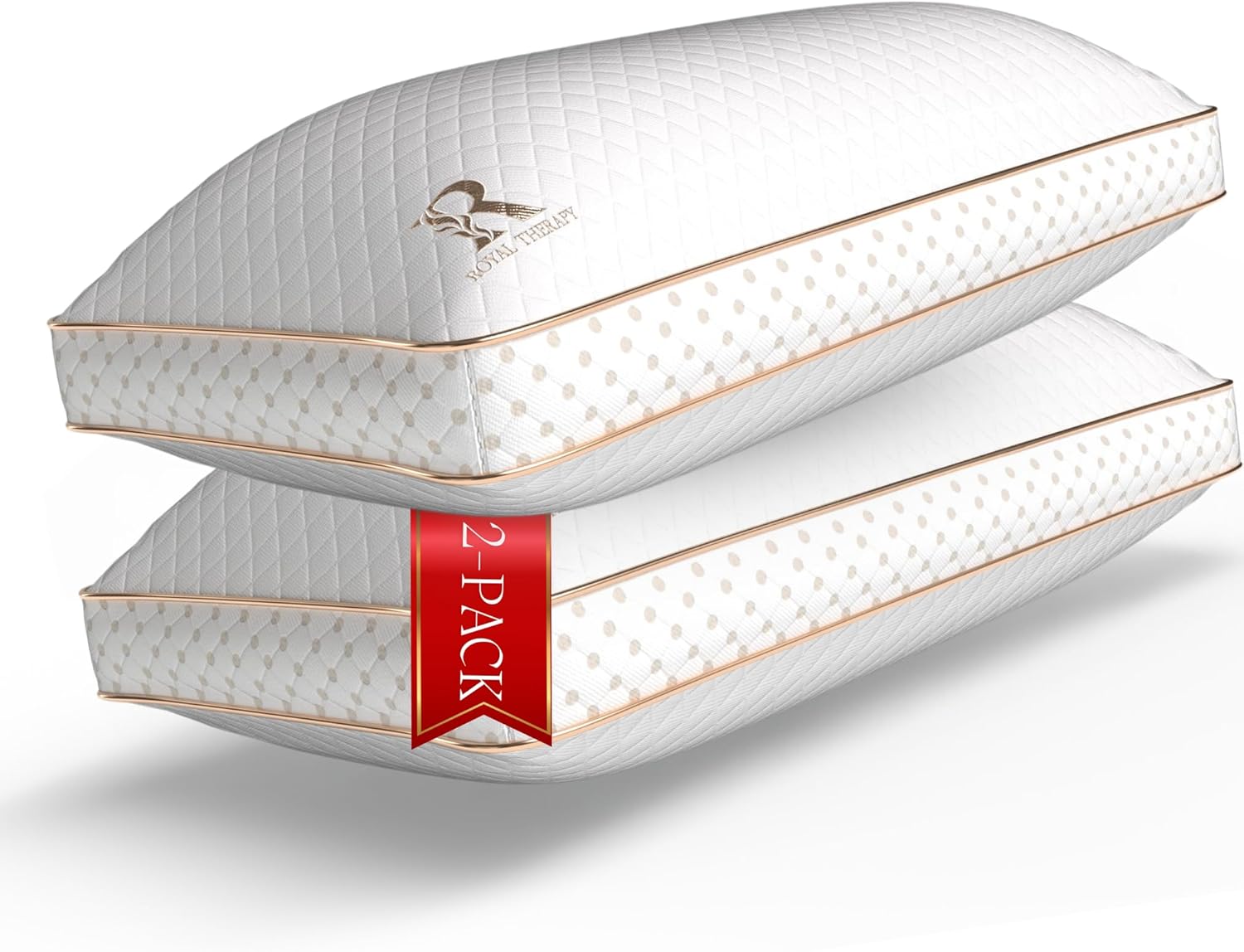 Royal Therapy 2-Pack King Memory Foam Pillow, Adjustable Shredded Odor-Free Pill...