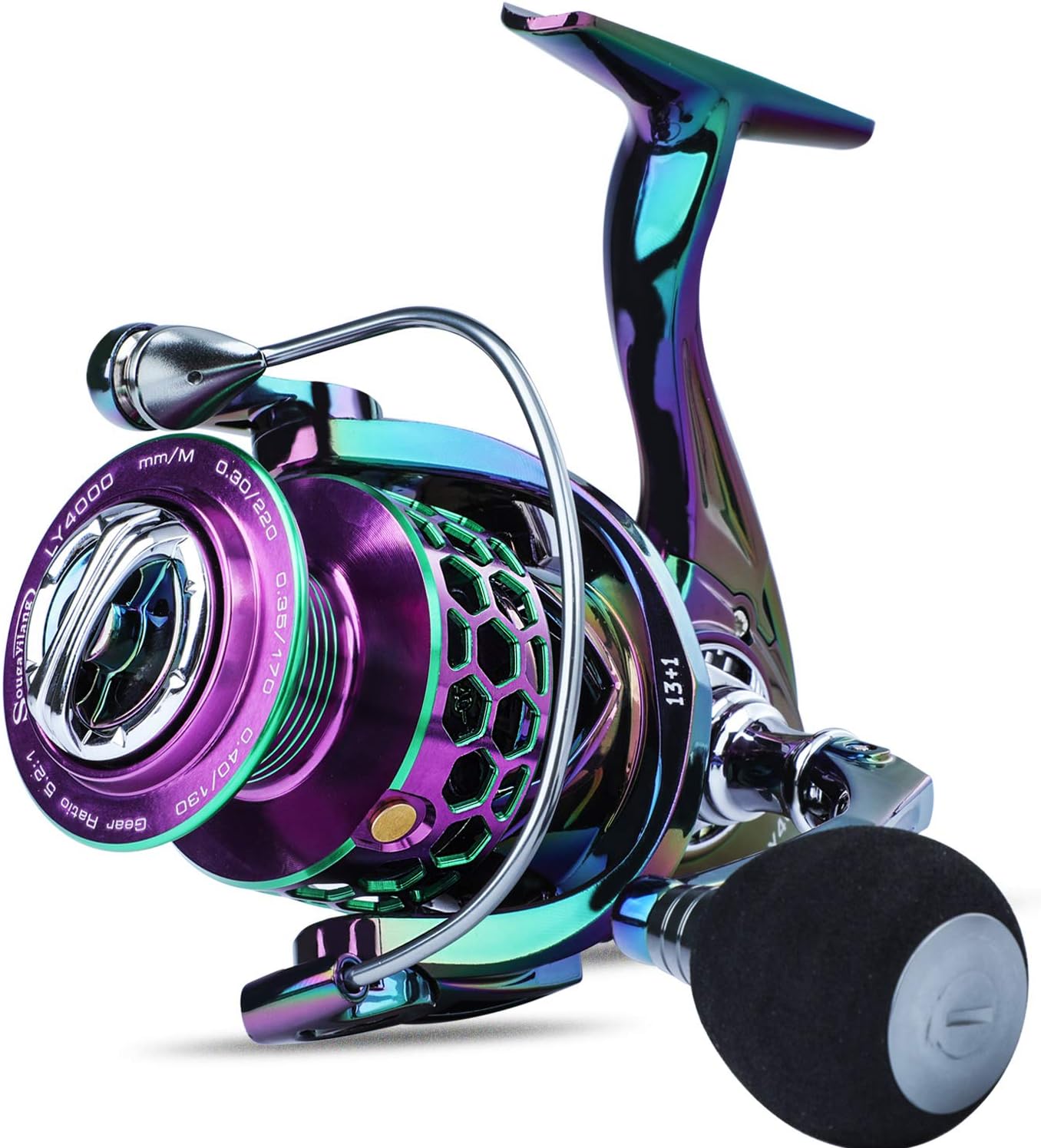 Sougayilang Colorful Fishing Reel, Special Lightweight and Ultra Smooth Powerful...