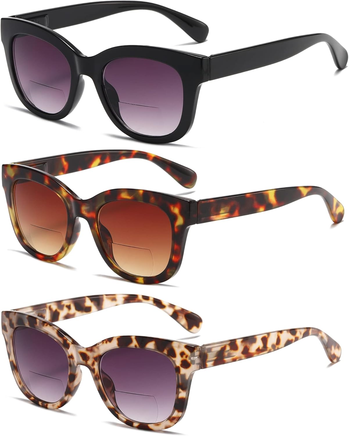 Fsread Bifocal Sunglasses For Women Reading Sunglasses 3 Pack UV400 Sun Readers...