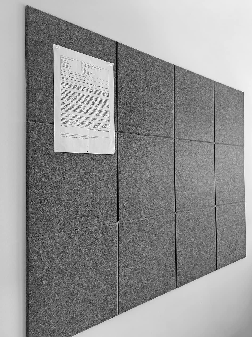 Large Cork Board Alternative - 47"x35" 12 Pack Felt Wall Tiles with Safe Removab...