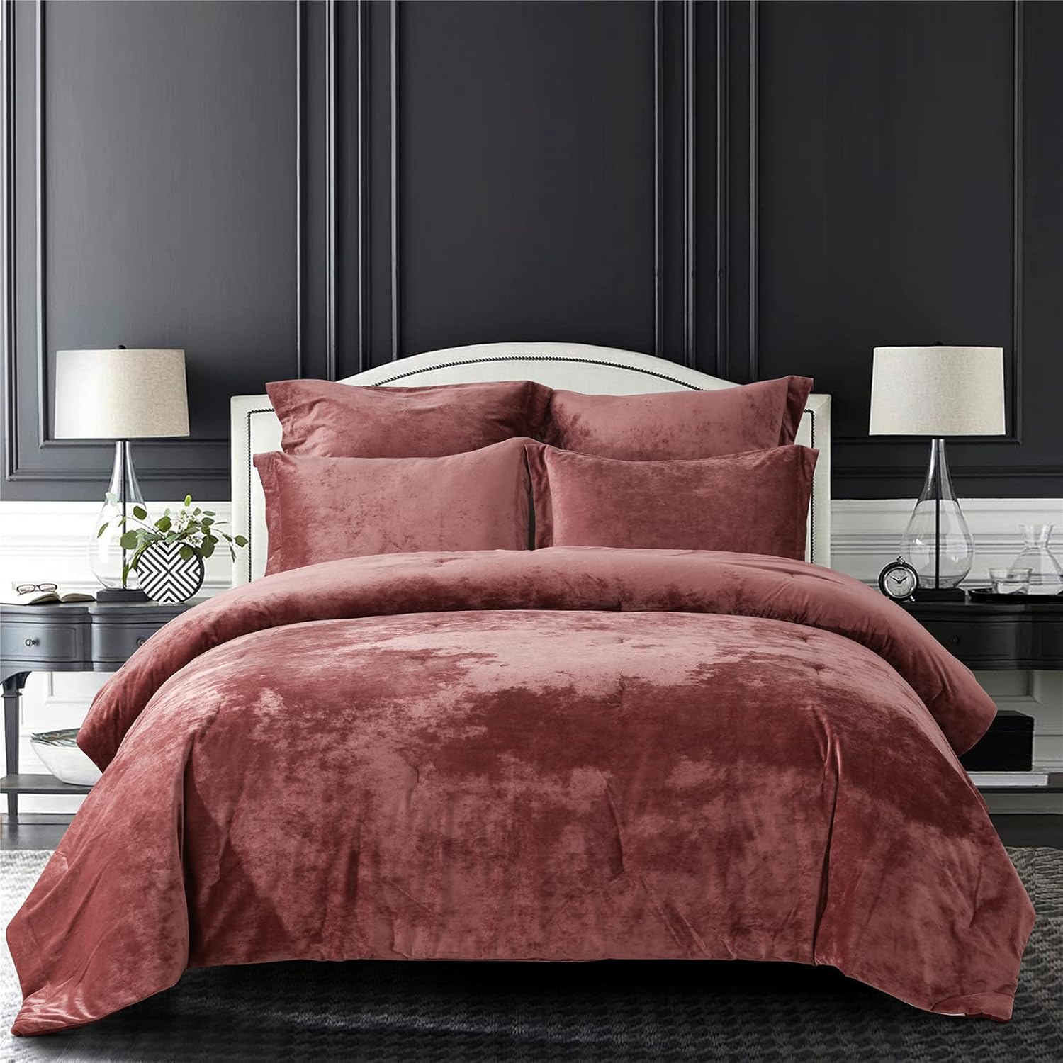 Sunshine Nicole Comforter Set, Special Distressed Velvet Comforter with Brushed...