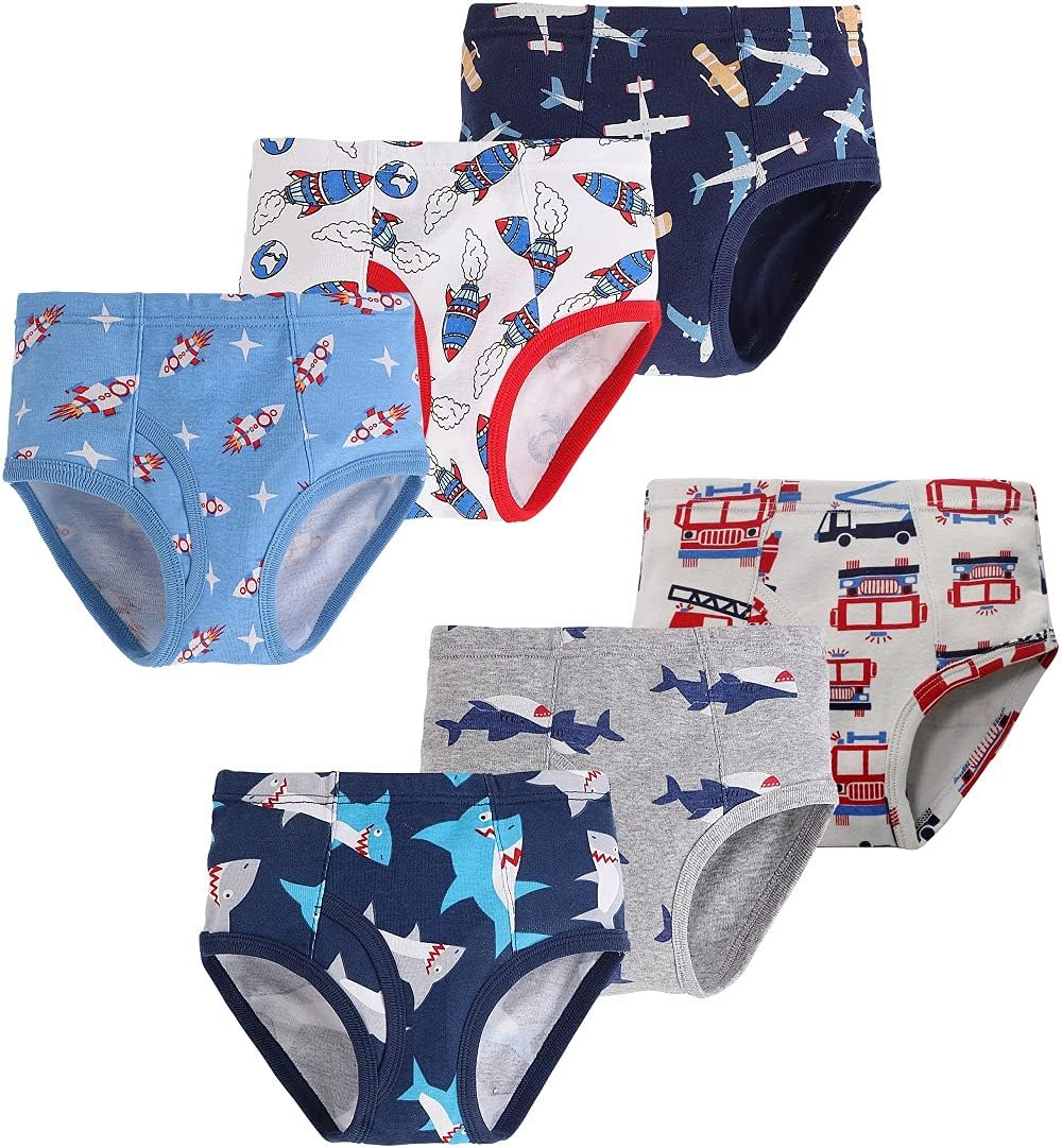 Baby Soft Cotton Underwear Little Boys Dinosaur Briefs Toddler Shark Undies Chil...