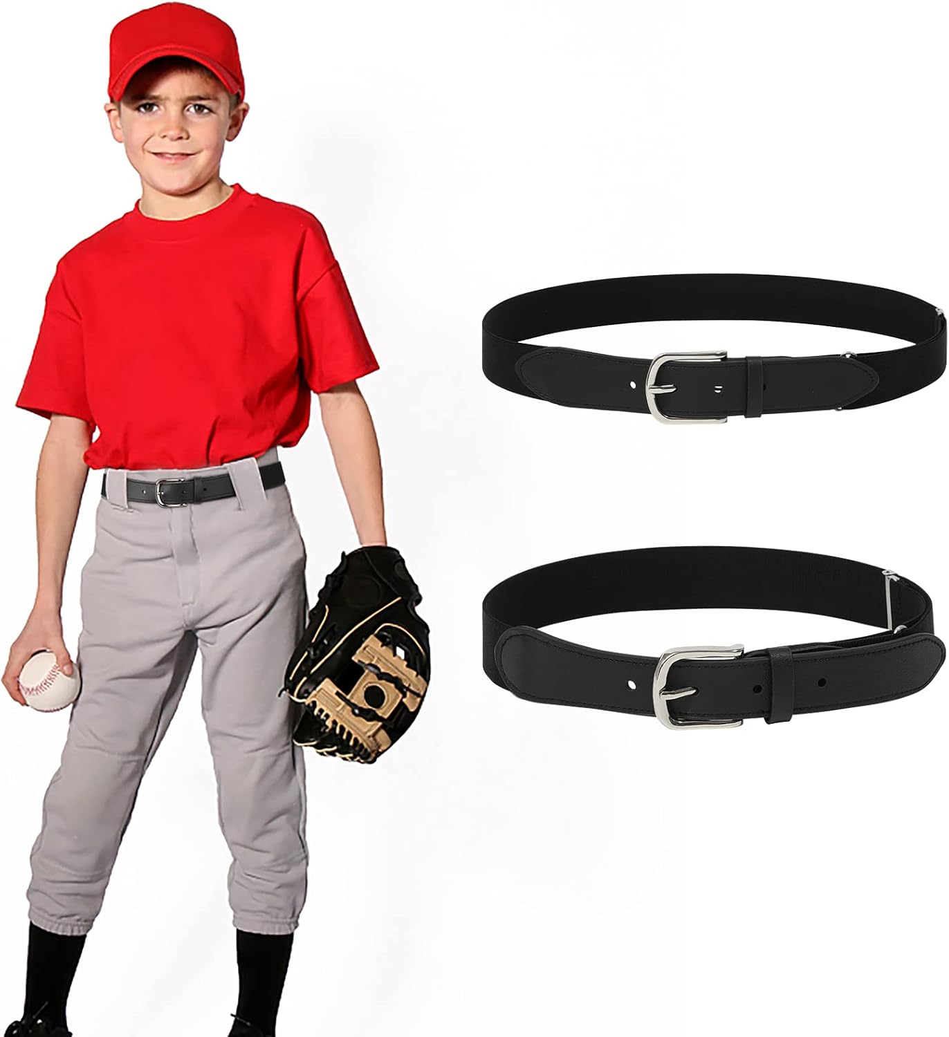 AWAYTR Adult and Youth Baseball Belt - Elastic Adjustable Softball Uniform Belts...