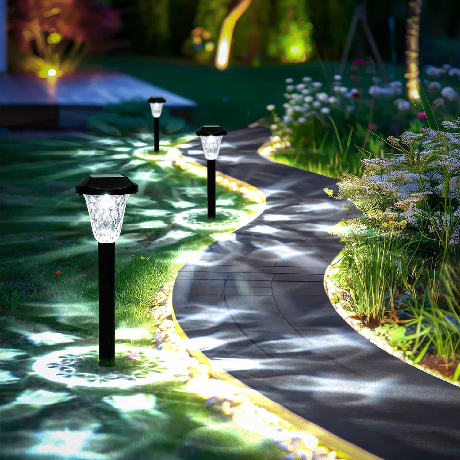 GIGALUMI Solar Lights Outdoor Garden, 8 Pack Solar Outdoor Lights, Waterproof So...